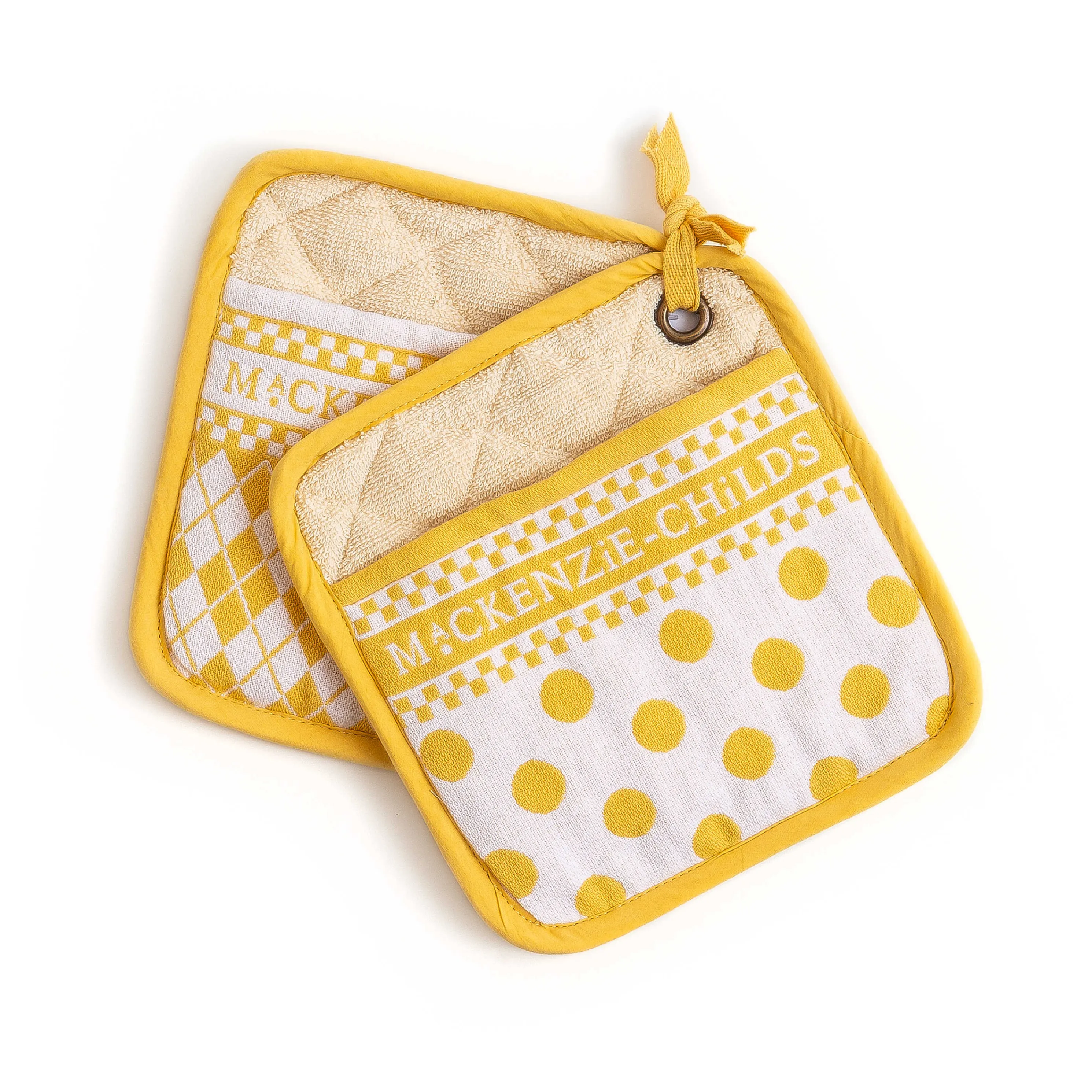 Argyle Potholders - Yellow - Set Of 2