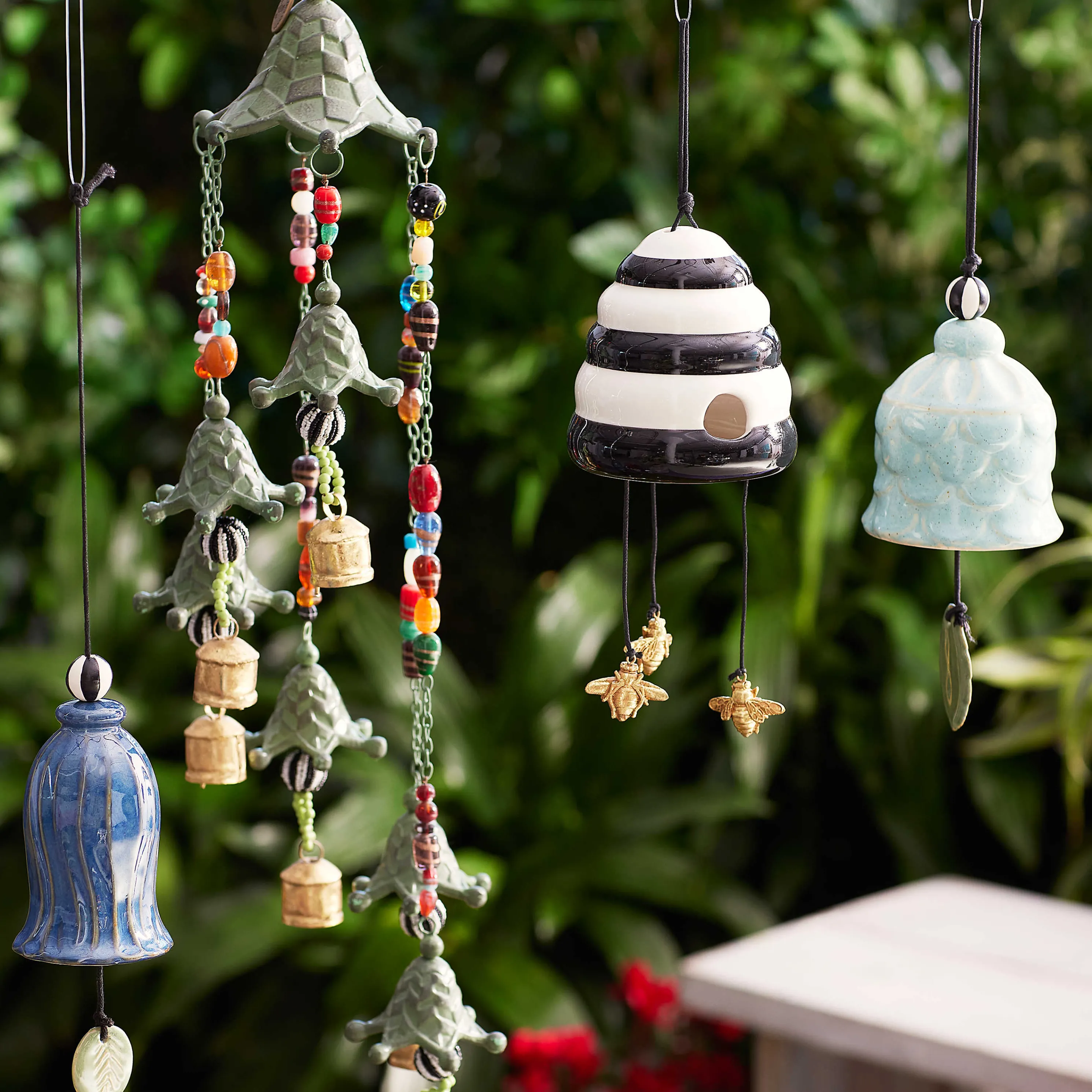 Avant Garden Bell Flower Chimes - Set Of 3