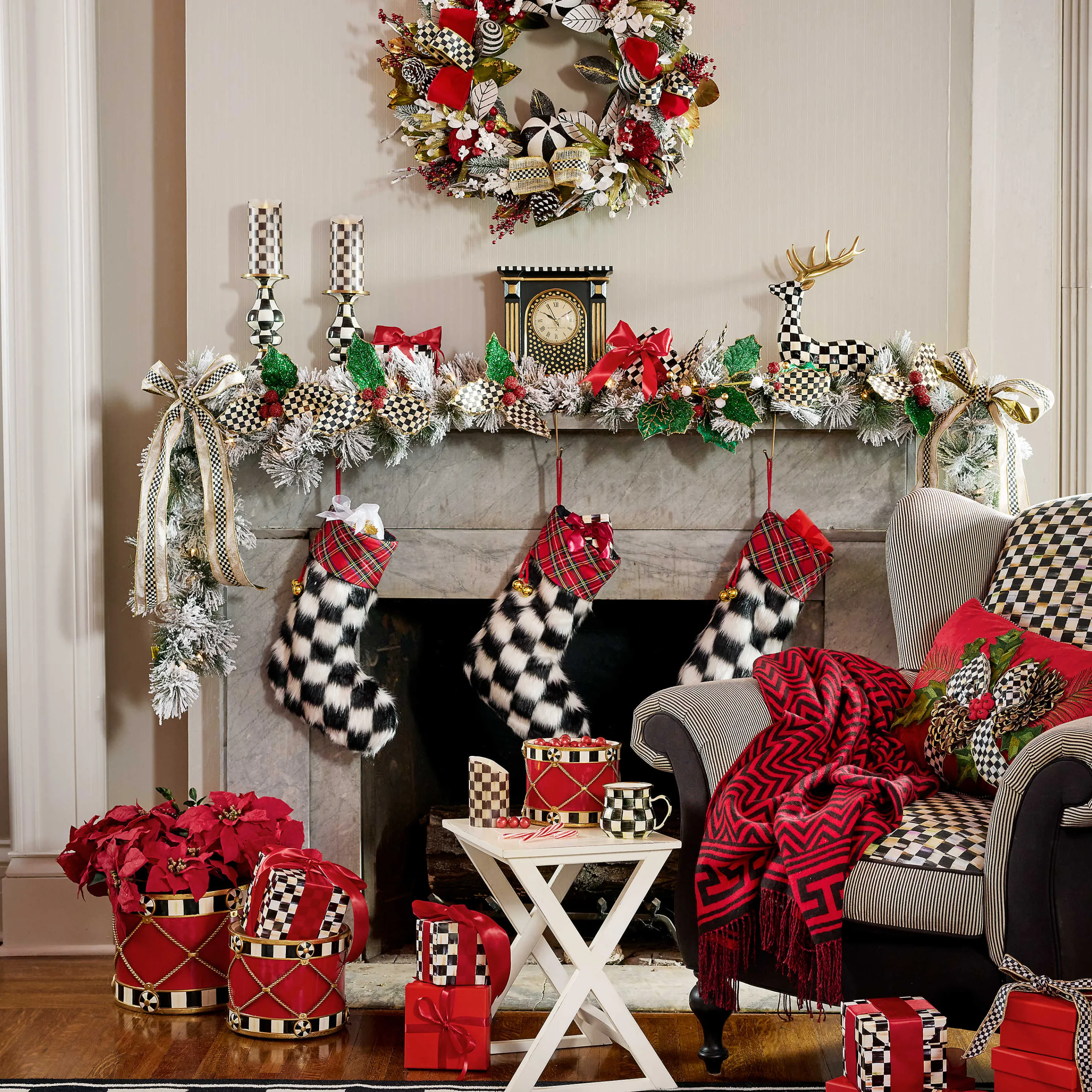 Black & White Tartan Rug - 7'11" X 10'