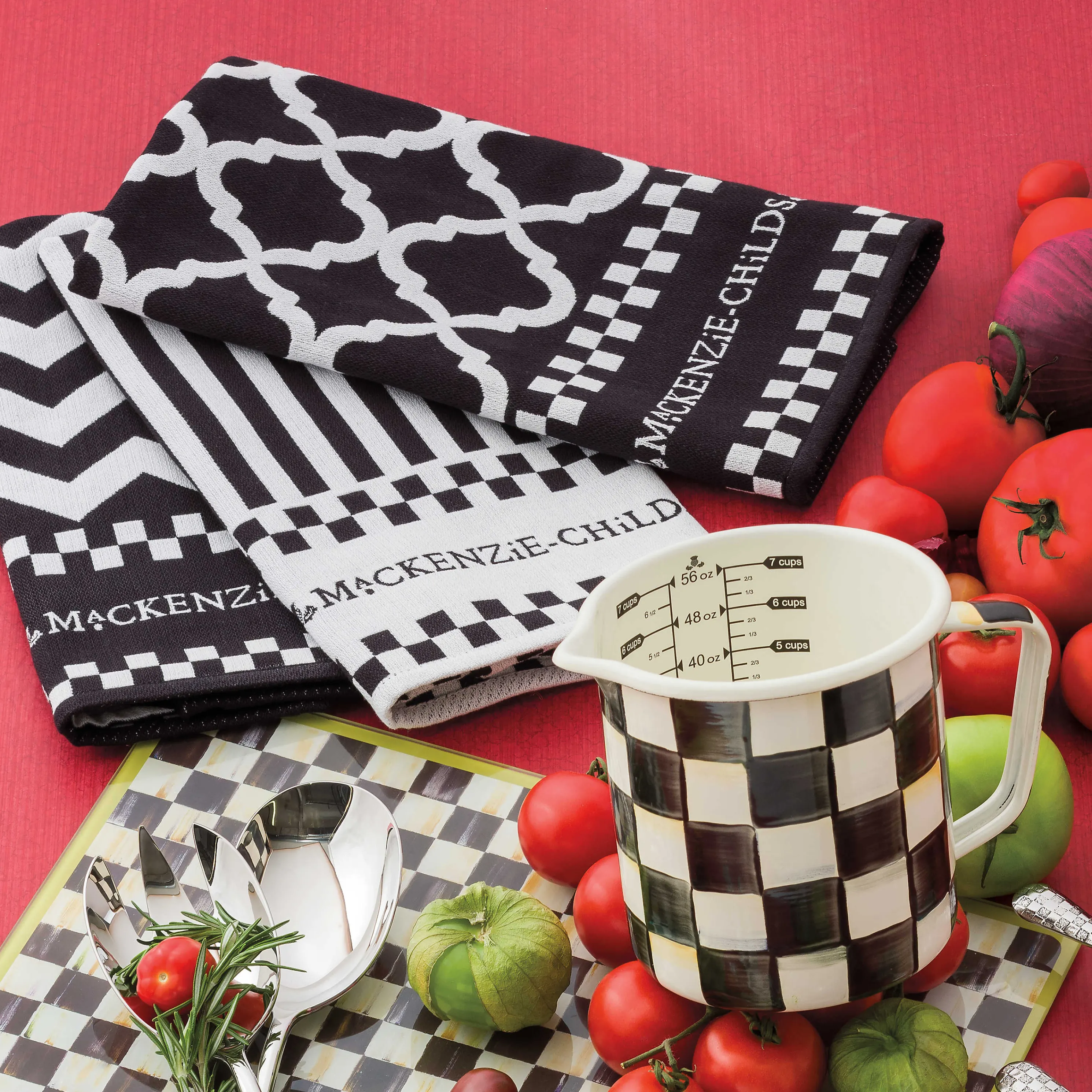Black & White Zig Zag Dish Towels - Set Of 3