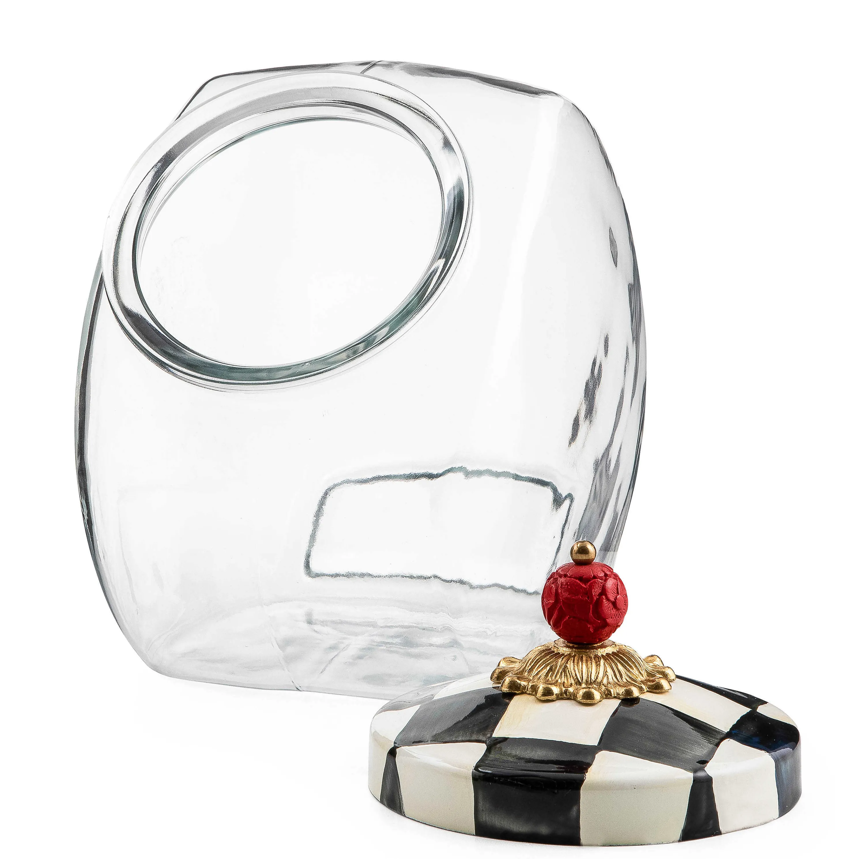 Cookie Jar With Courtly Check Enamel Lid