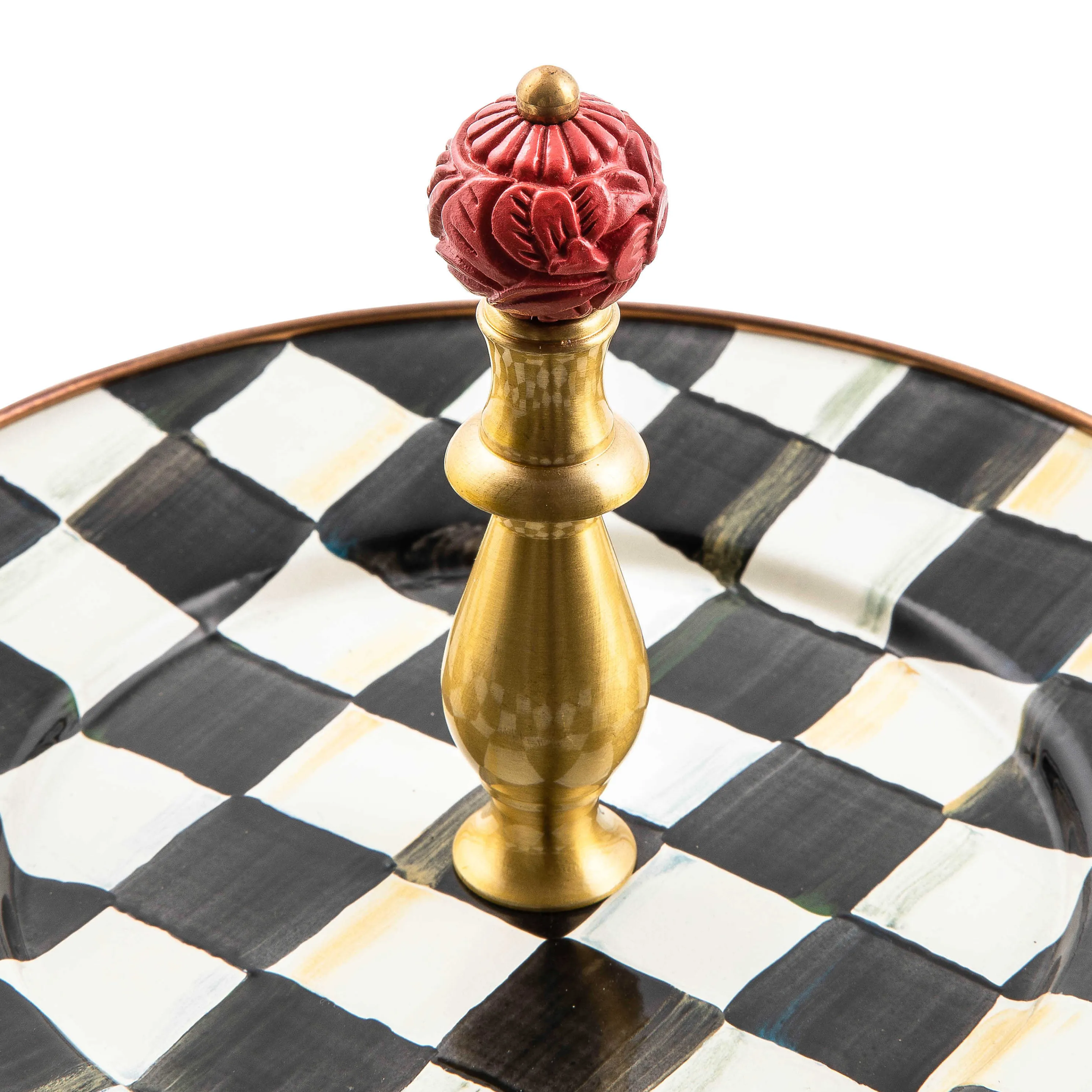 Courtly Check Enamel Two Tier Sweet Stand