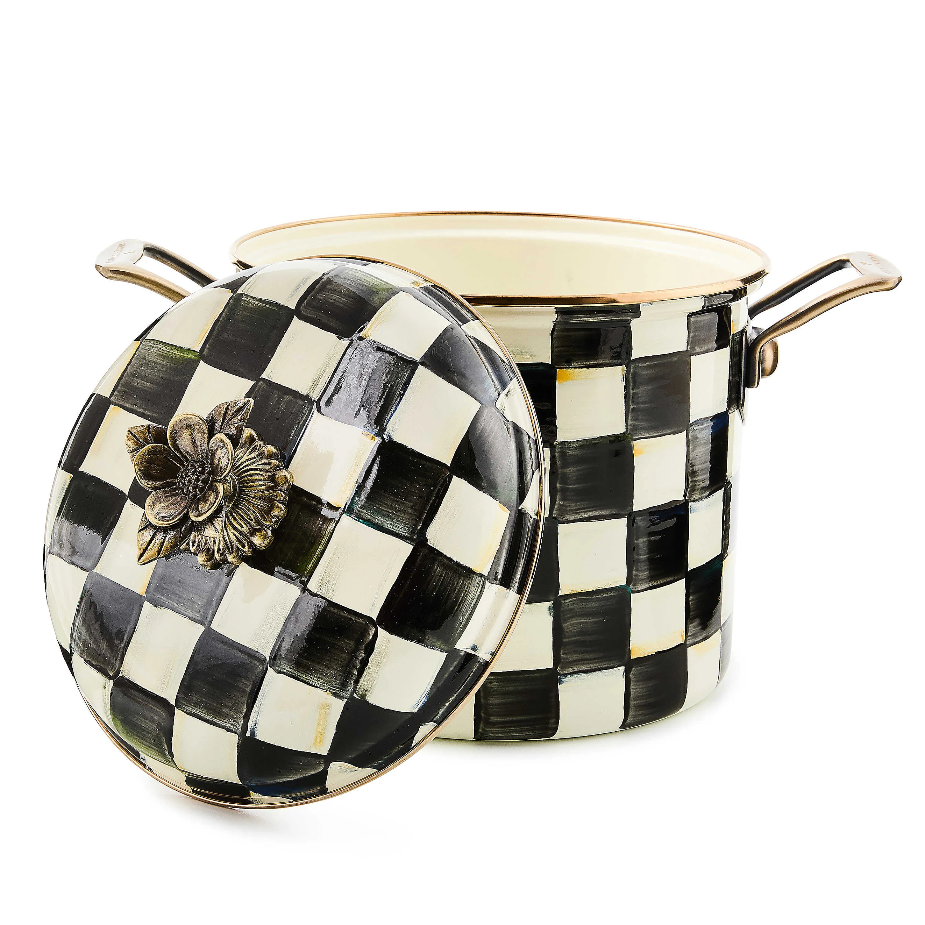 Courtly Check Enamel 7 Qt. Stockpot