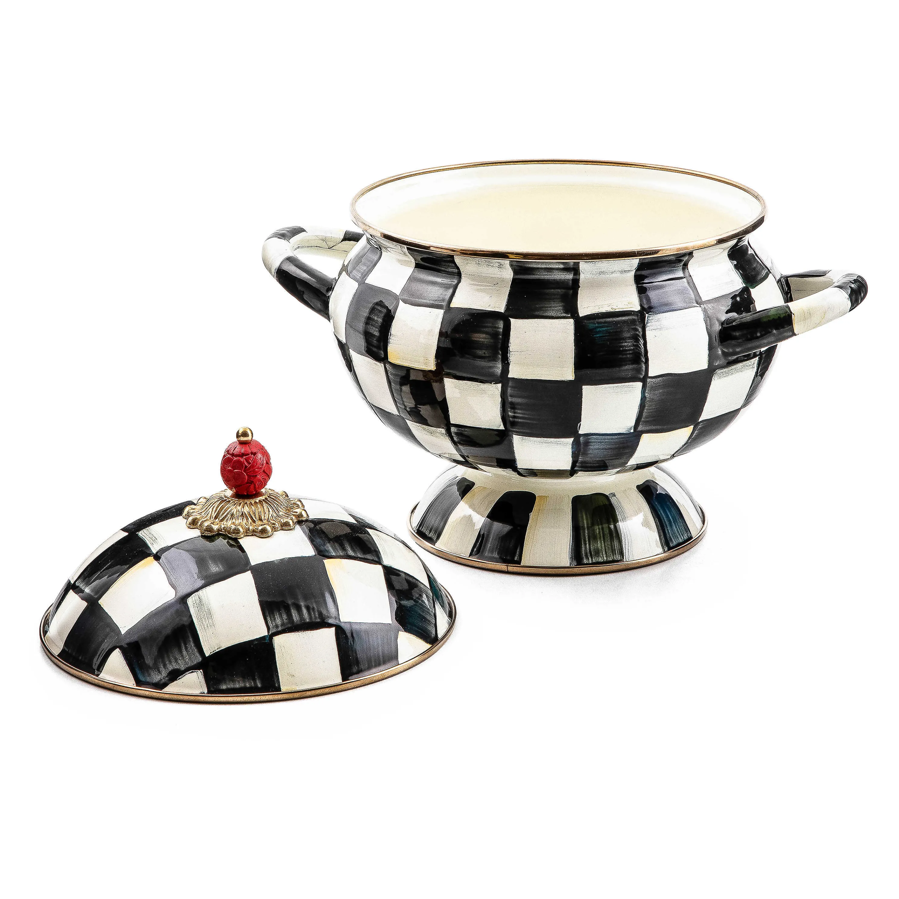 Courtly Check Enamel Tureen