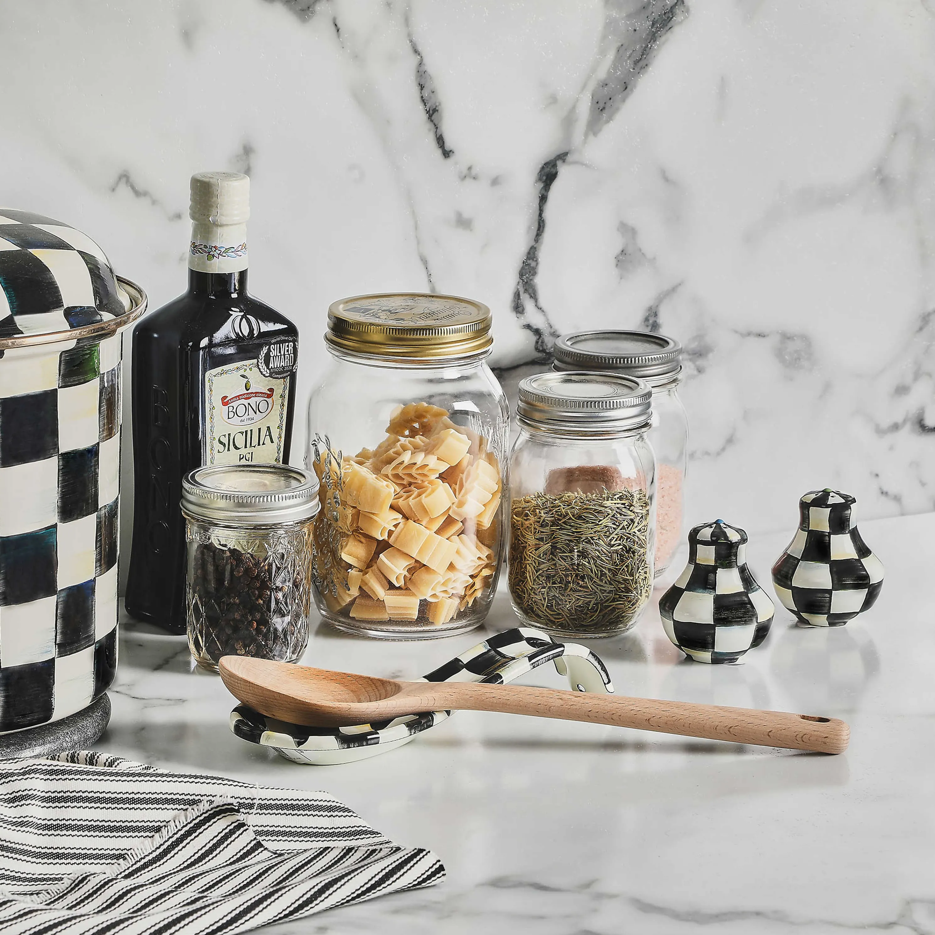 Courtly Check Enamel Salt & Pepper Shakers