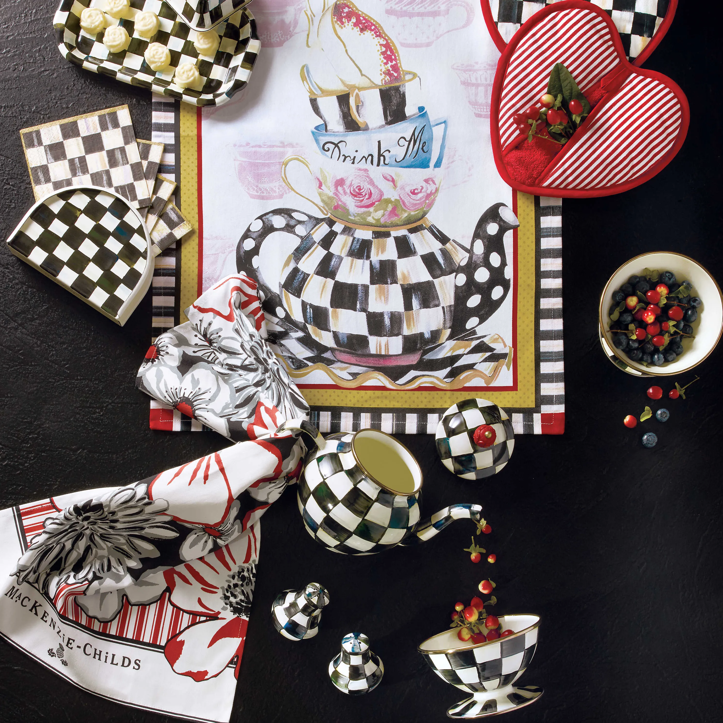 Courtly Check Enamel Salt & Pepper Shakers