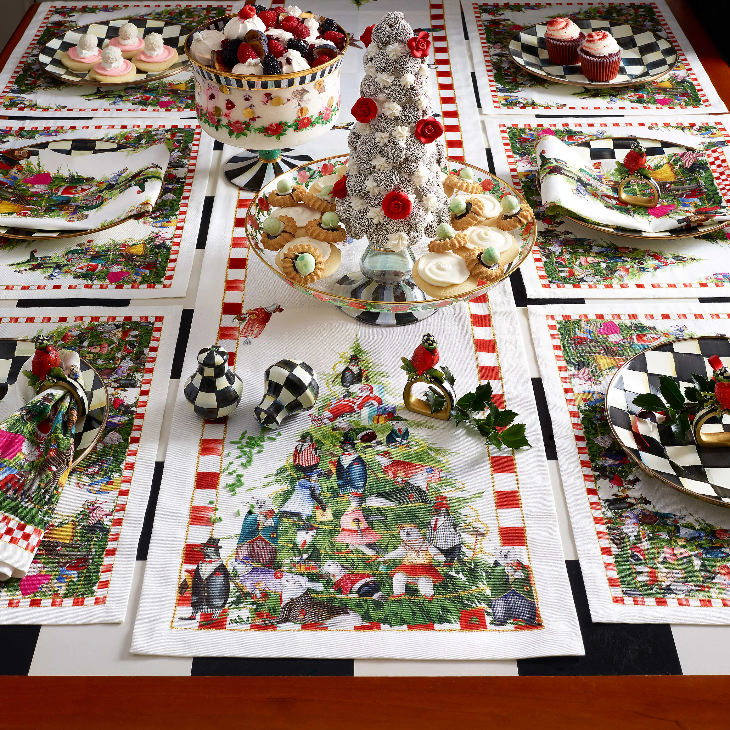 Courtly Check Enamel Salt & Pepper Shakers