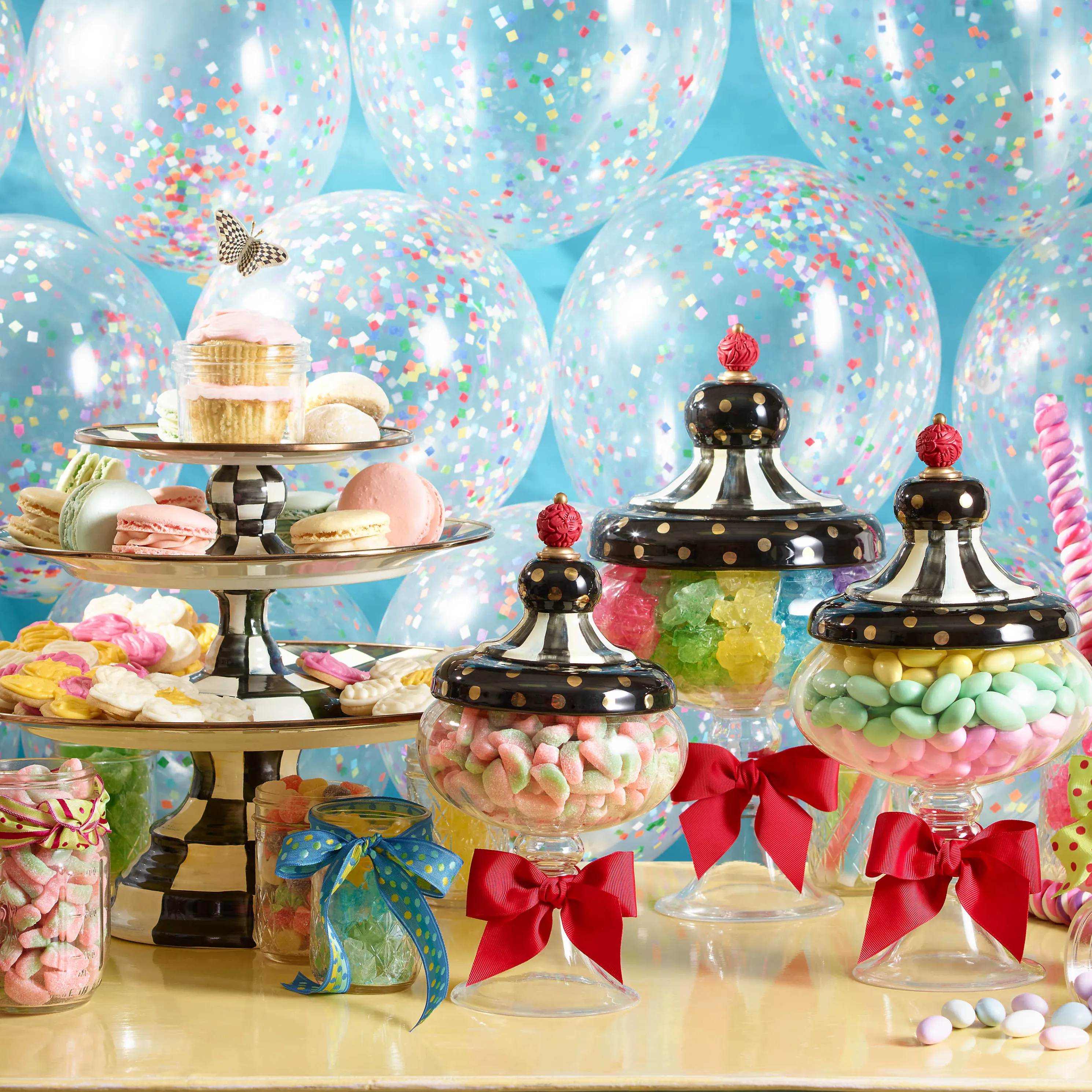 Courtly Check Enamel Pedestal Platter - Mini