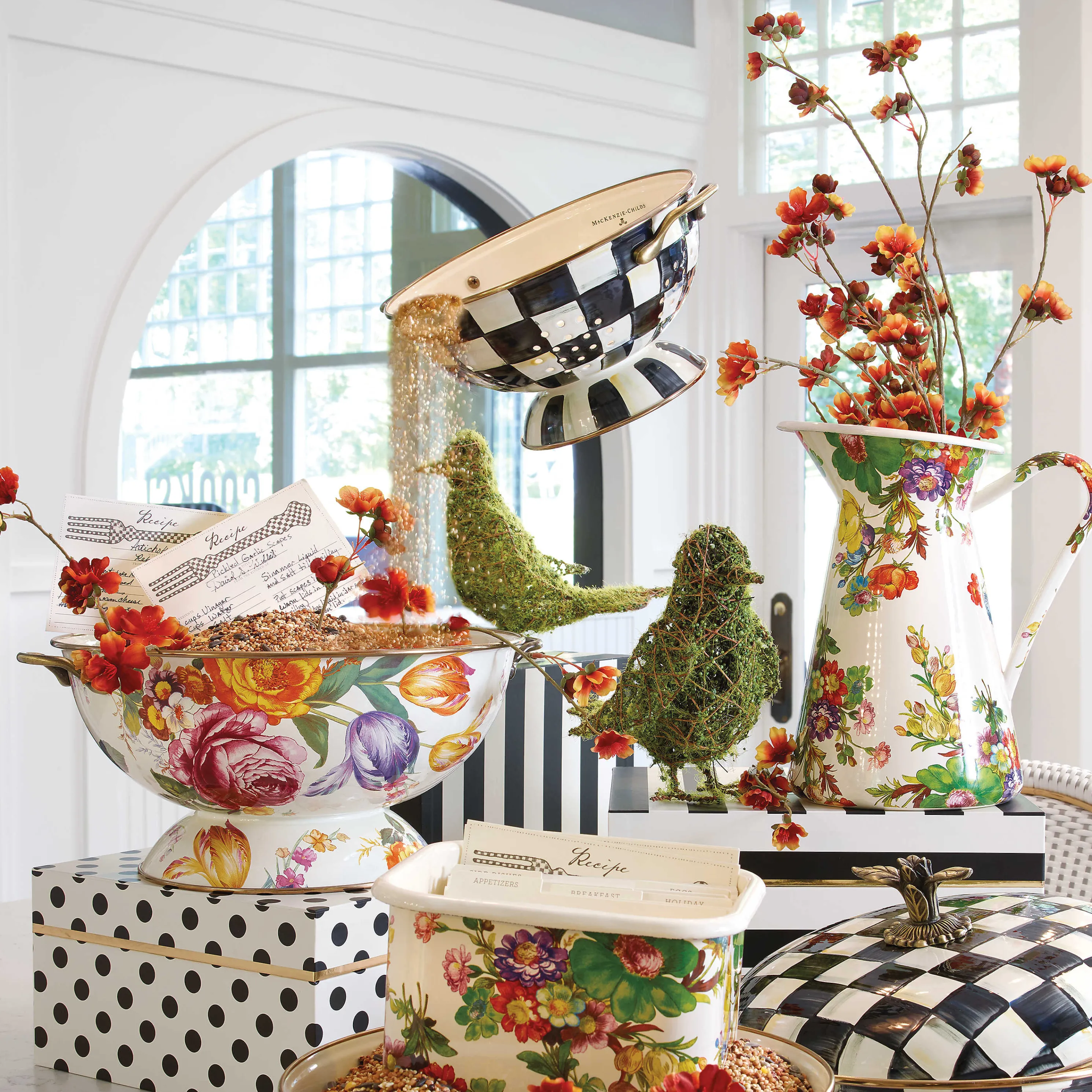 Courtly Check Enamel Colander - Large