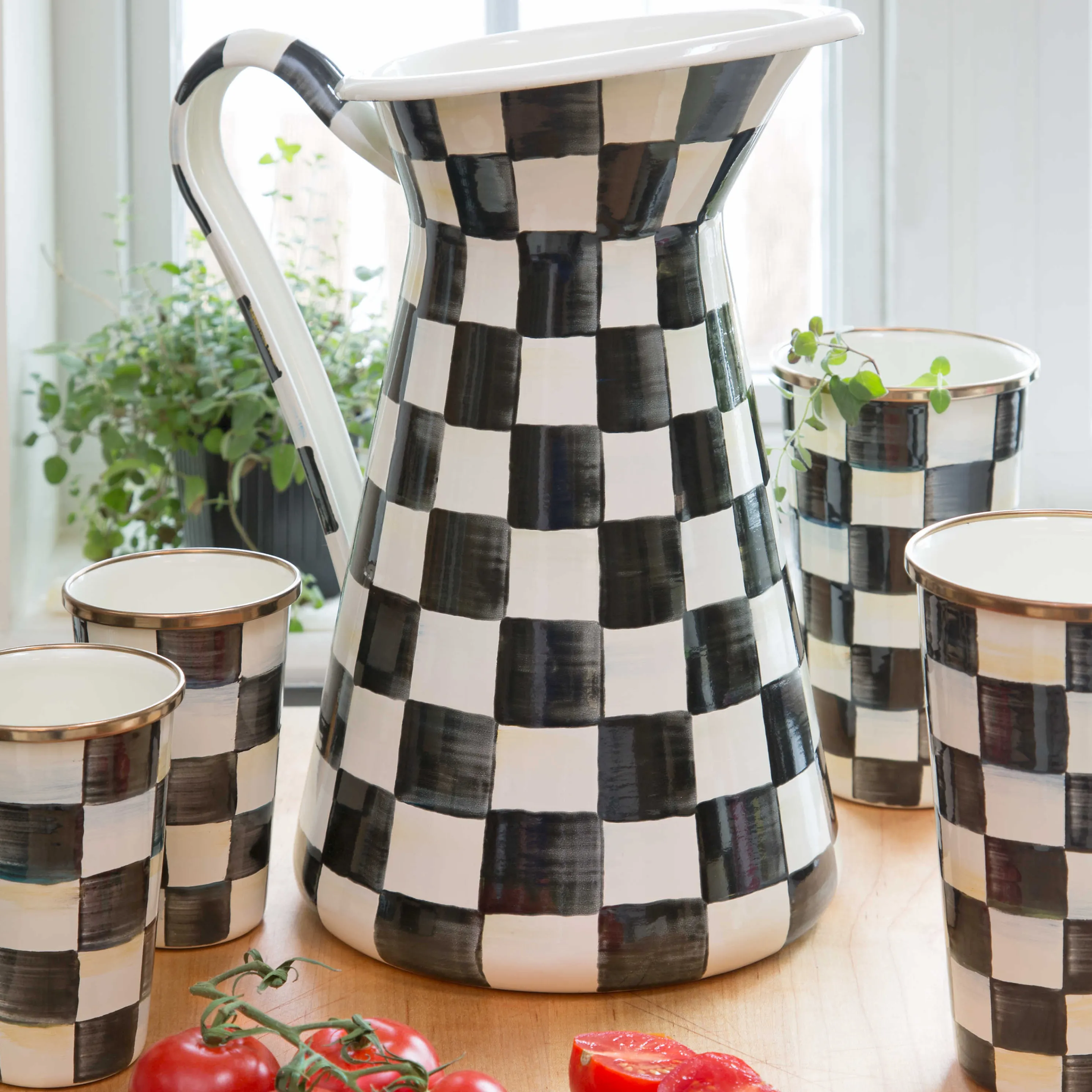 Courtly Check Enamel Tumbler - 10 Ounce