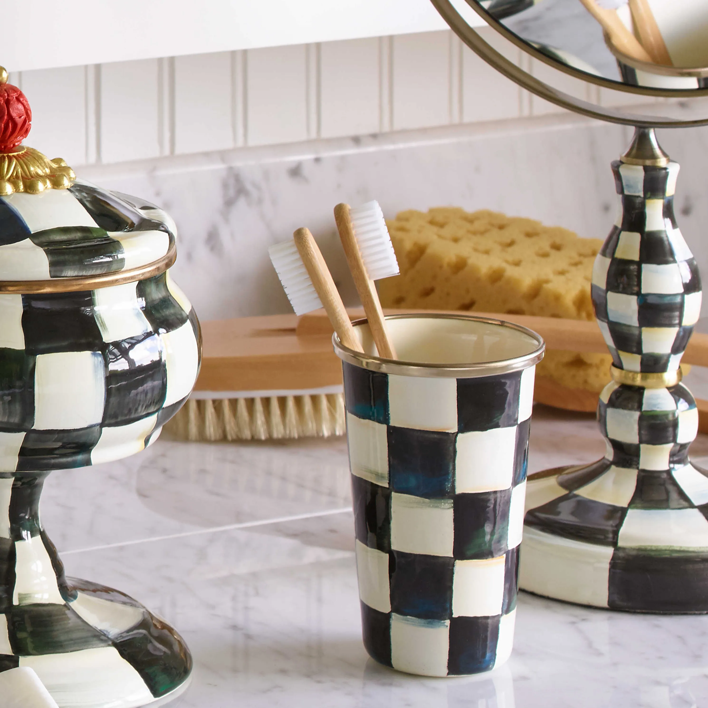 Courtly Check Enamel Tumbler - 10 Ounce