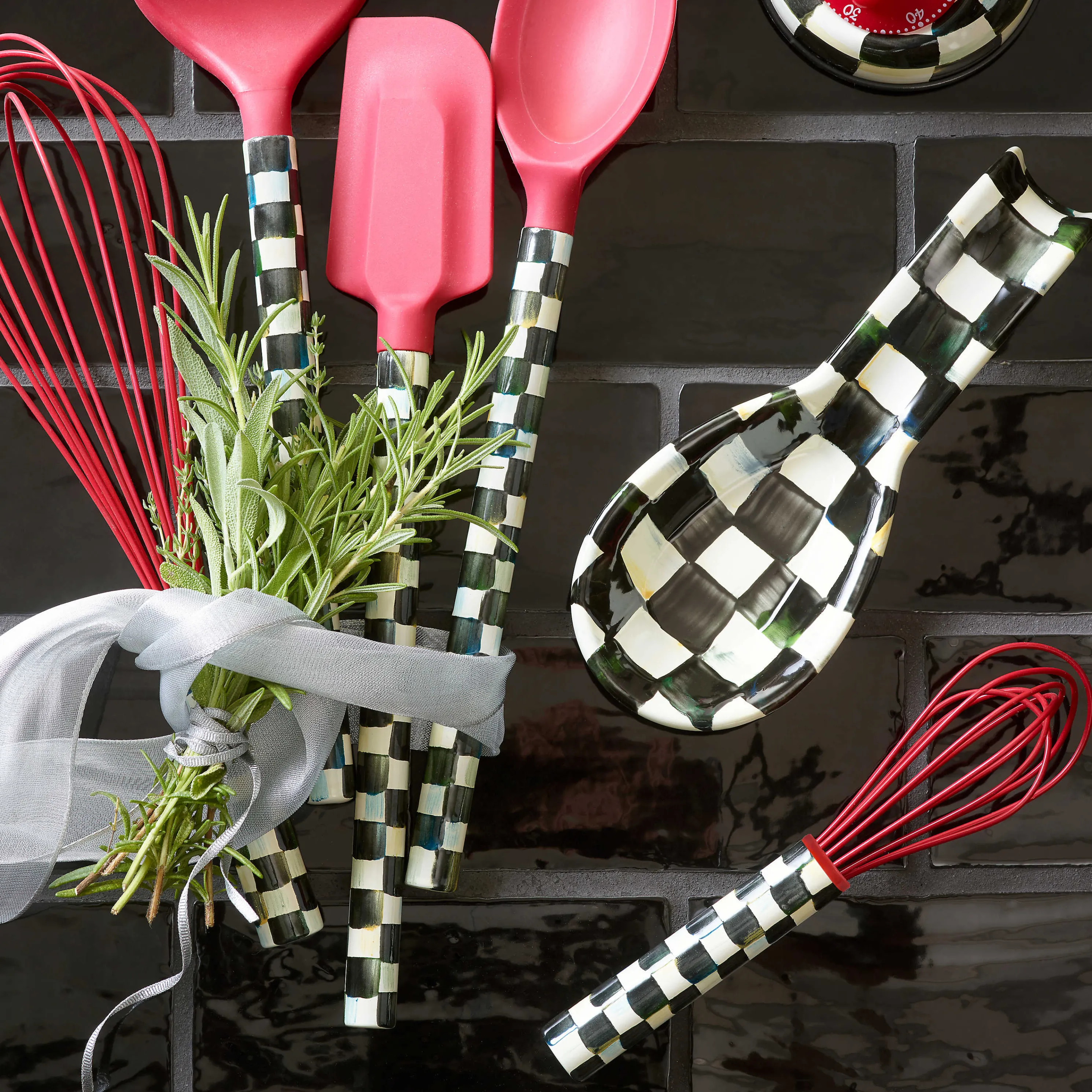 Courtly Check Enamel Spoon Rest