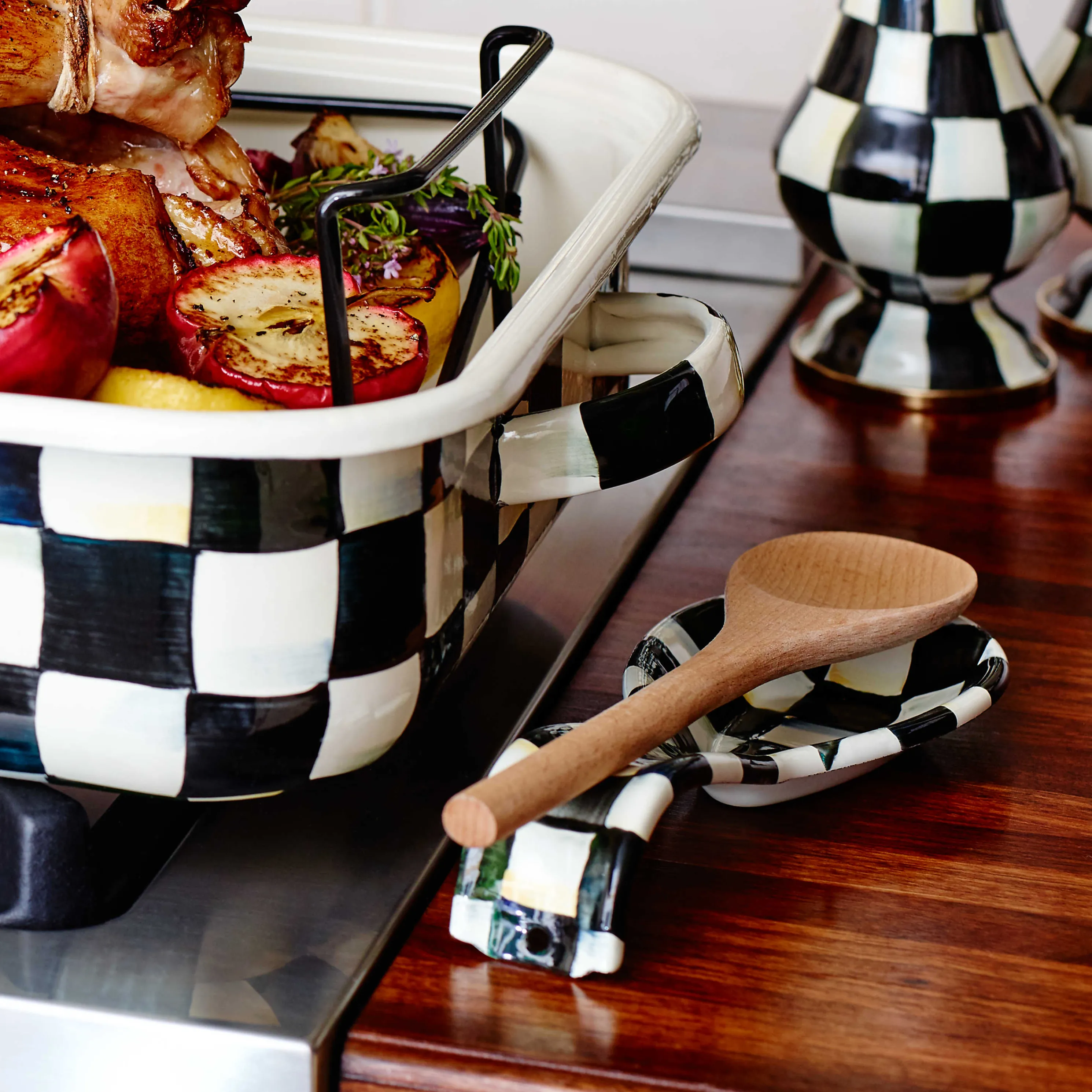 Courtly Check Enamel Spoon Rest