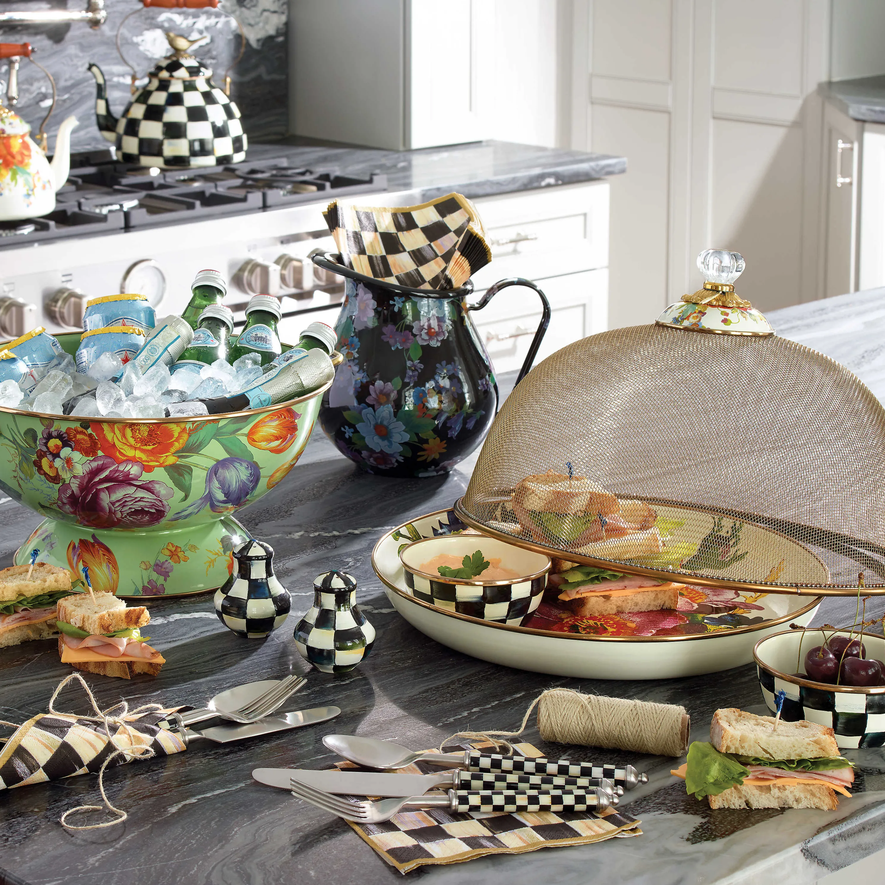 Courtly Check Enamel Pinch Bowl