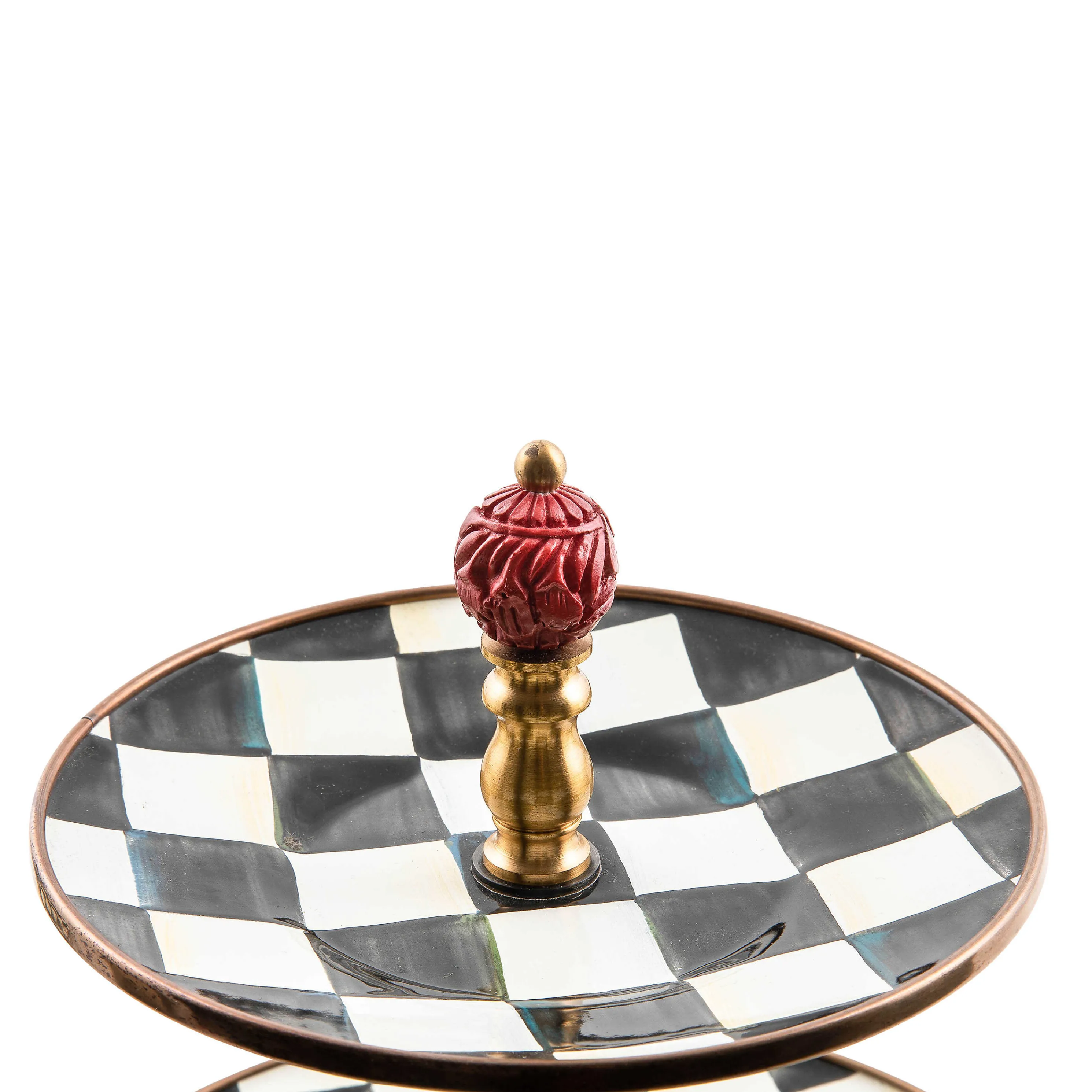 Courtly Check Enamel Three Tier Sweet Stand