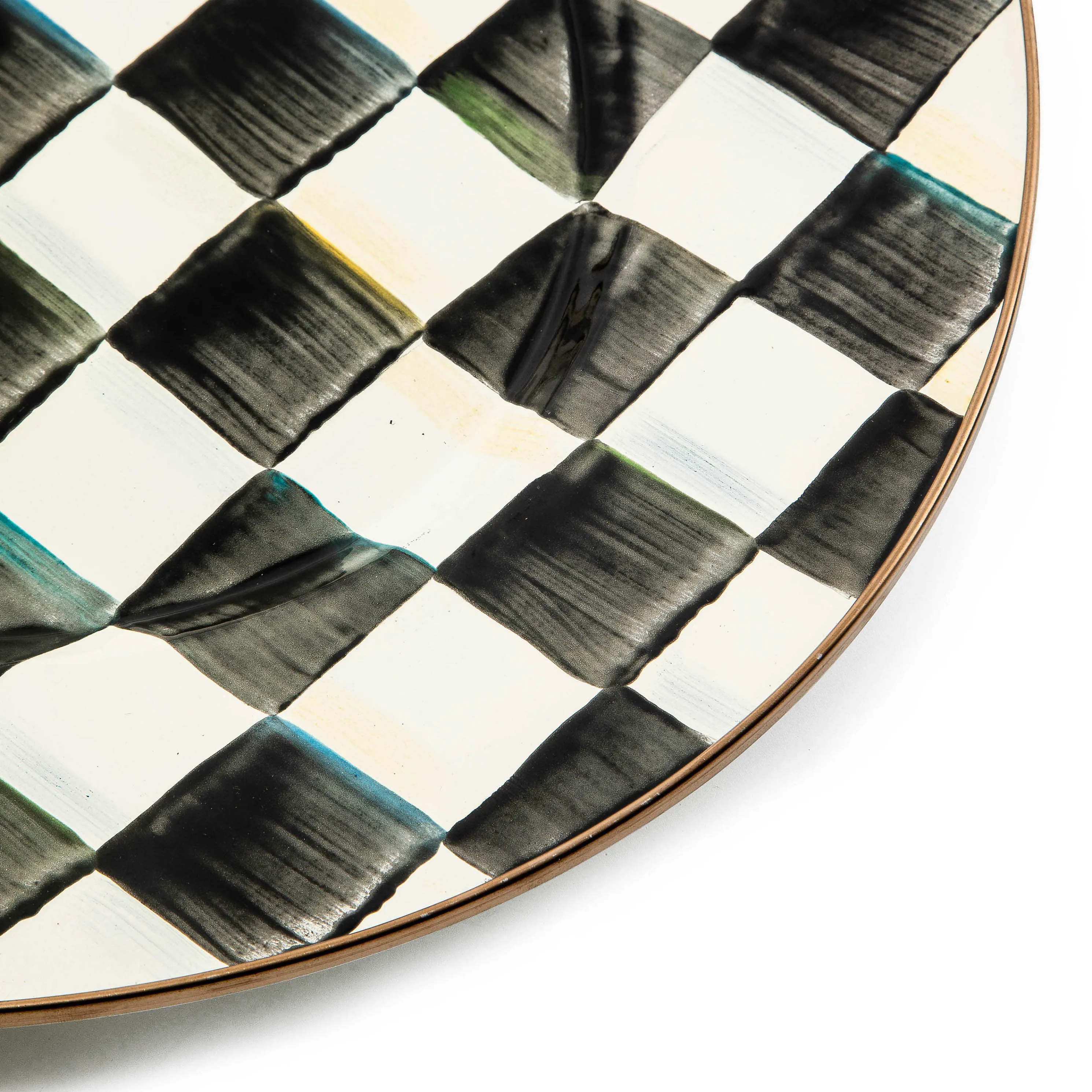 Courtly Check Enamel Oval Platter - Large