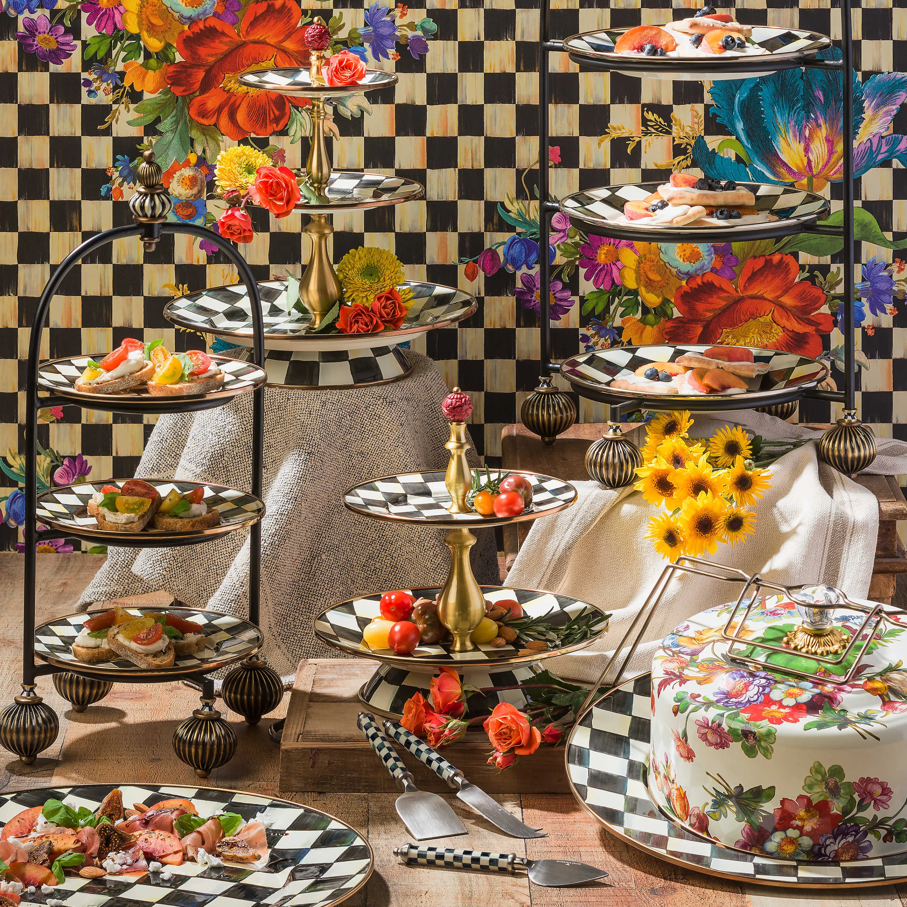 Courtly Check Enamel Serving Platter