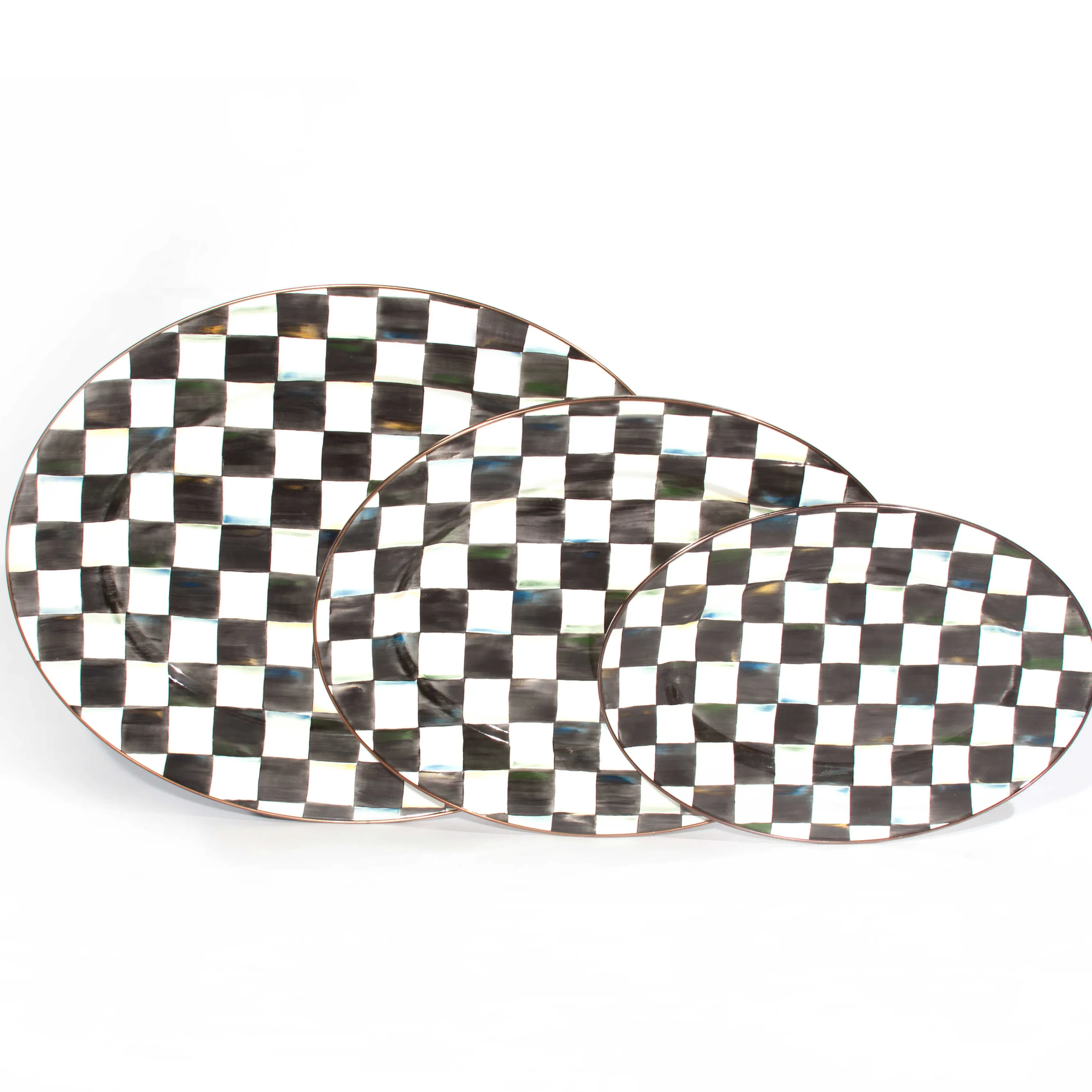 Courtly Check Enamel Oval Platter - Small