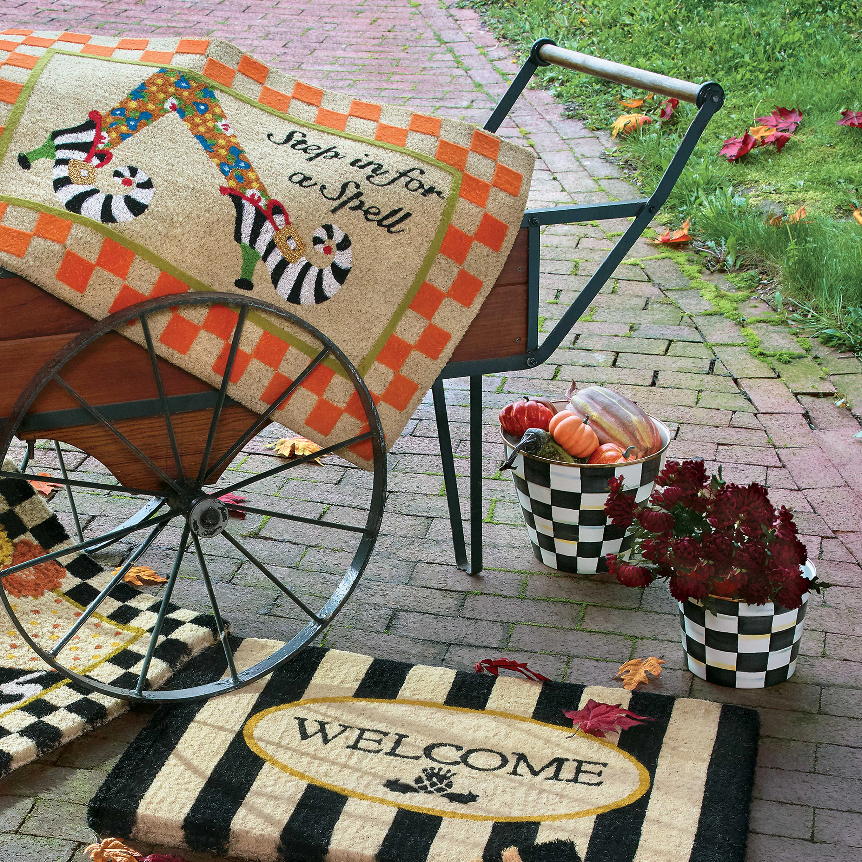 Courtly Check Enamel Garden Pot - Extra Large