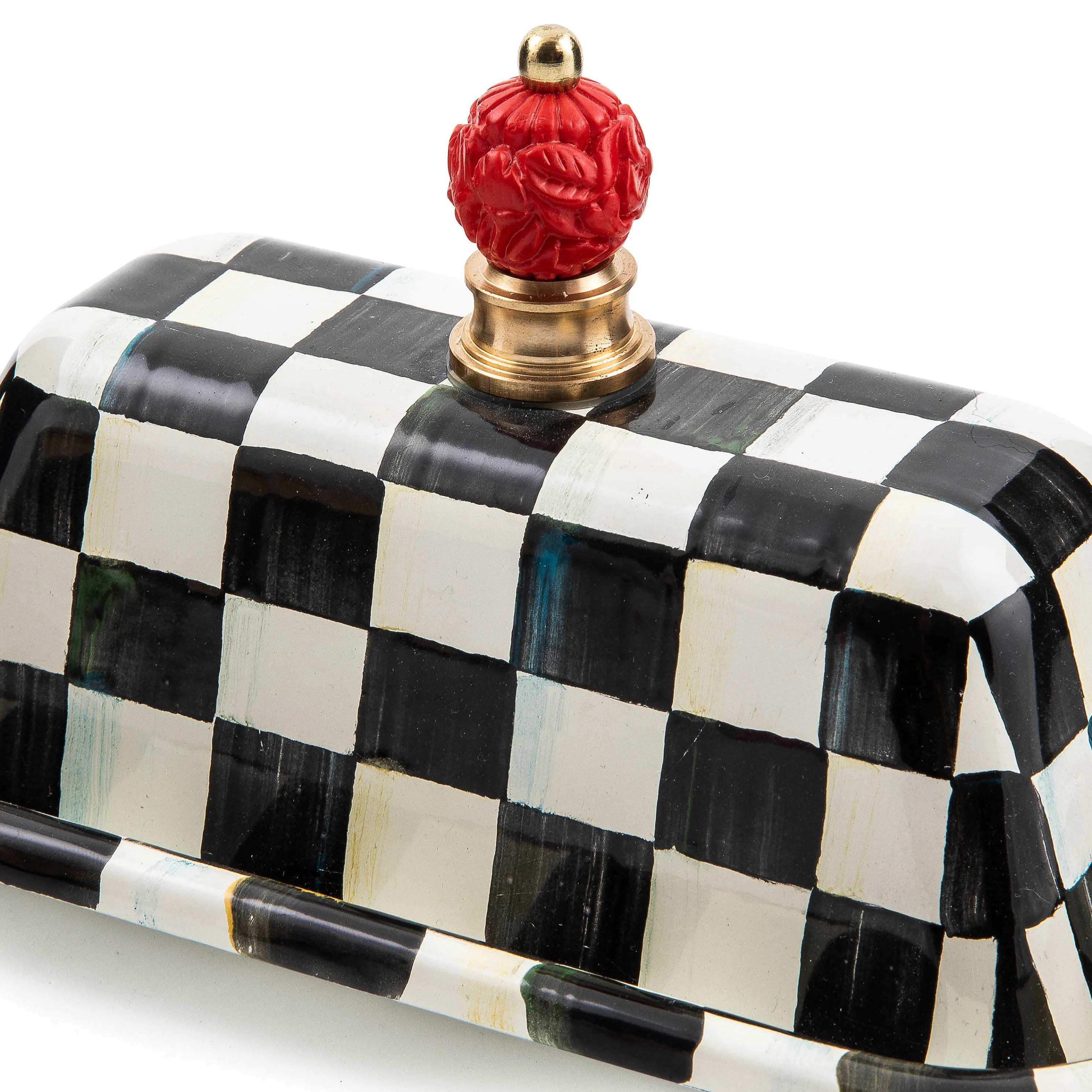 Courtly Check Enamel Butter Box