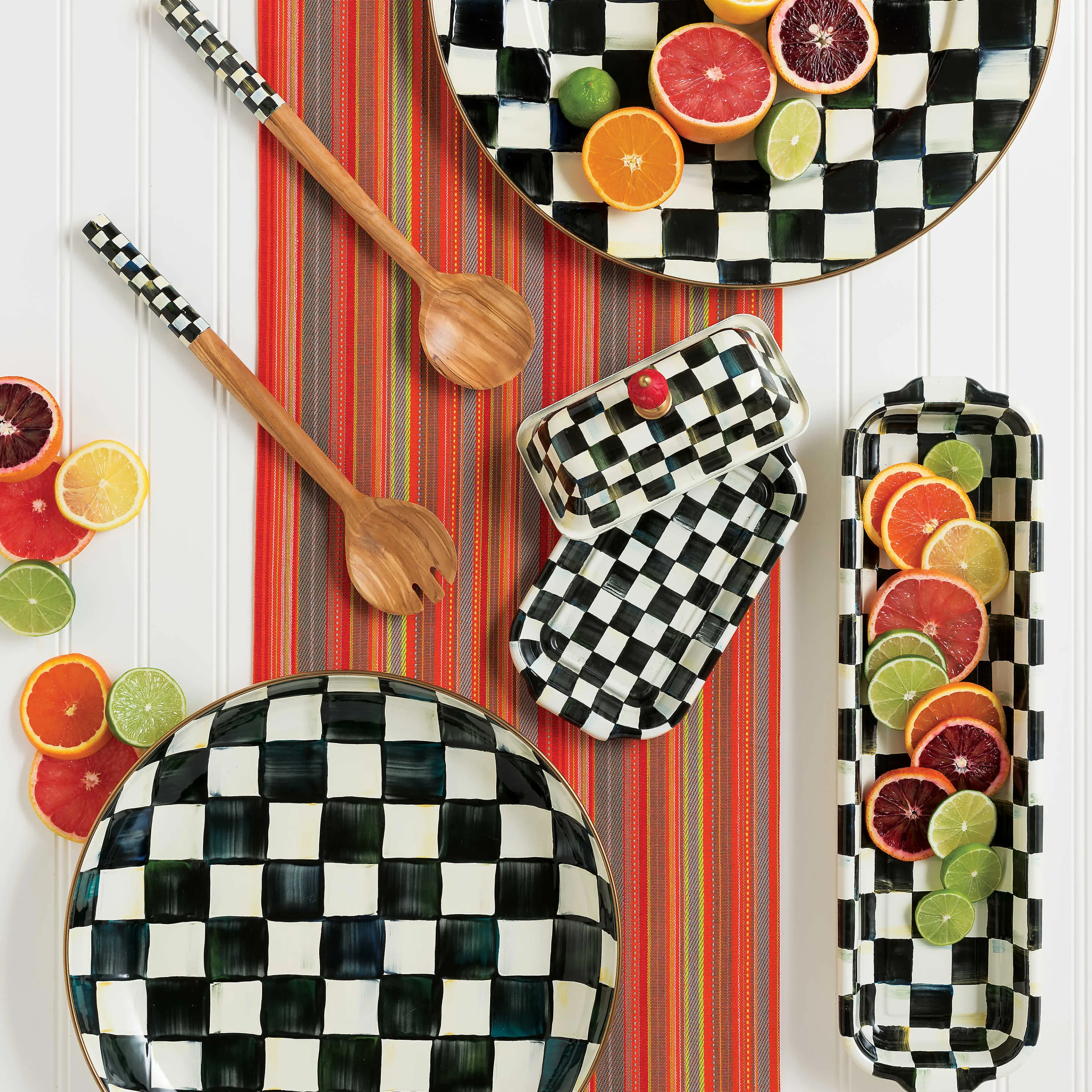 Courtly Check Enamel Butter Box