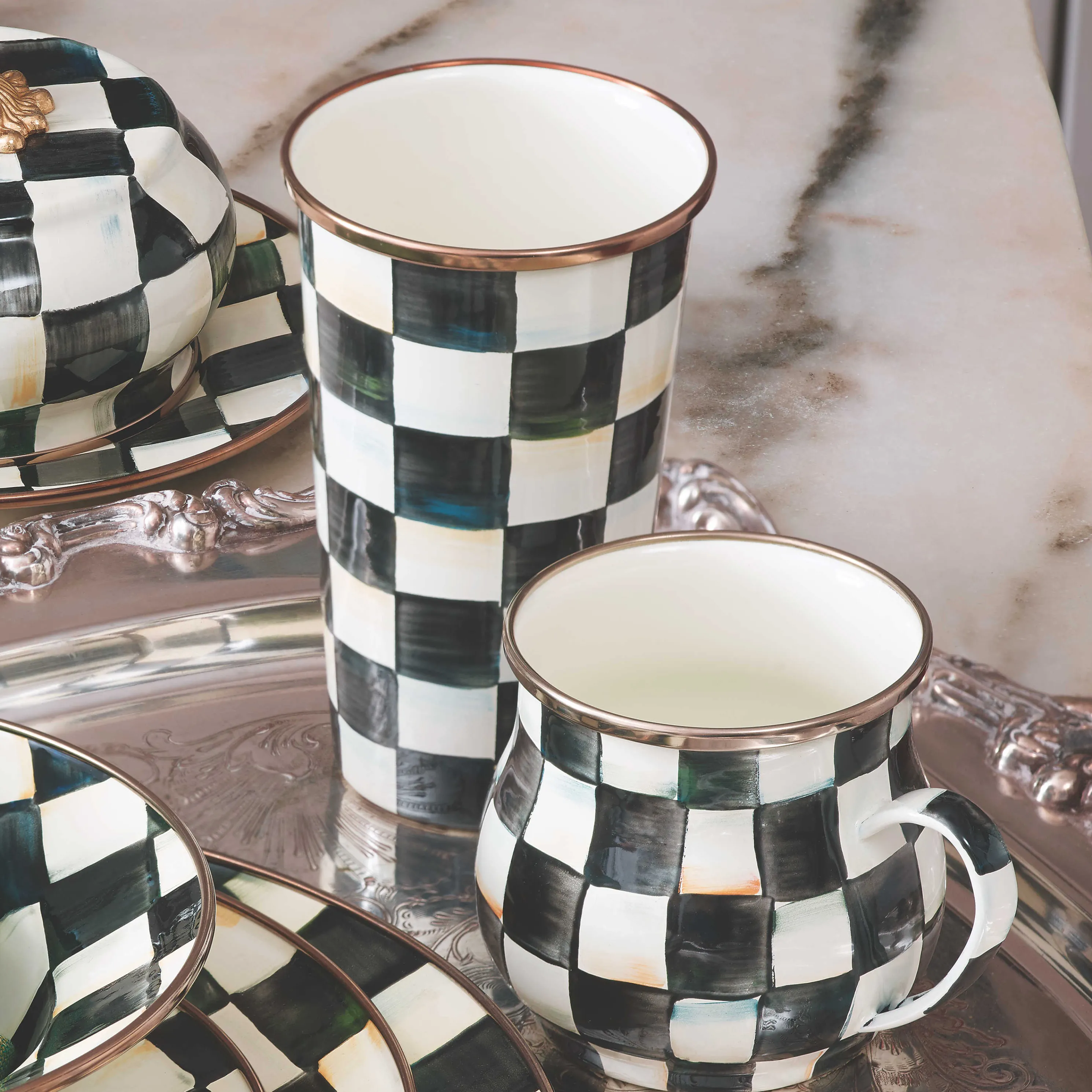 Courtly Check Enamel Tumbler - 20 Ounce