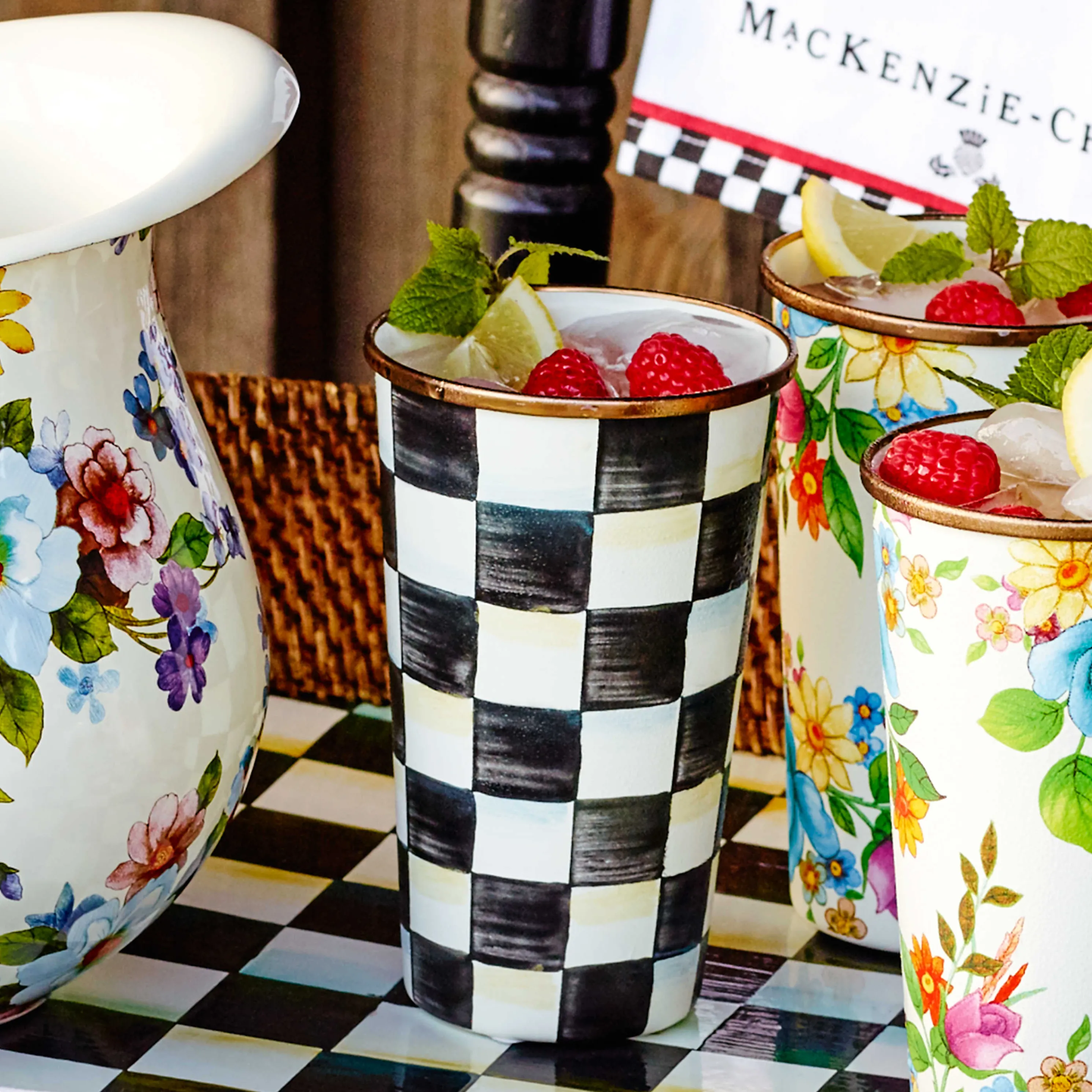 Courtly Check Enamel Tumbler - 20 Ounce