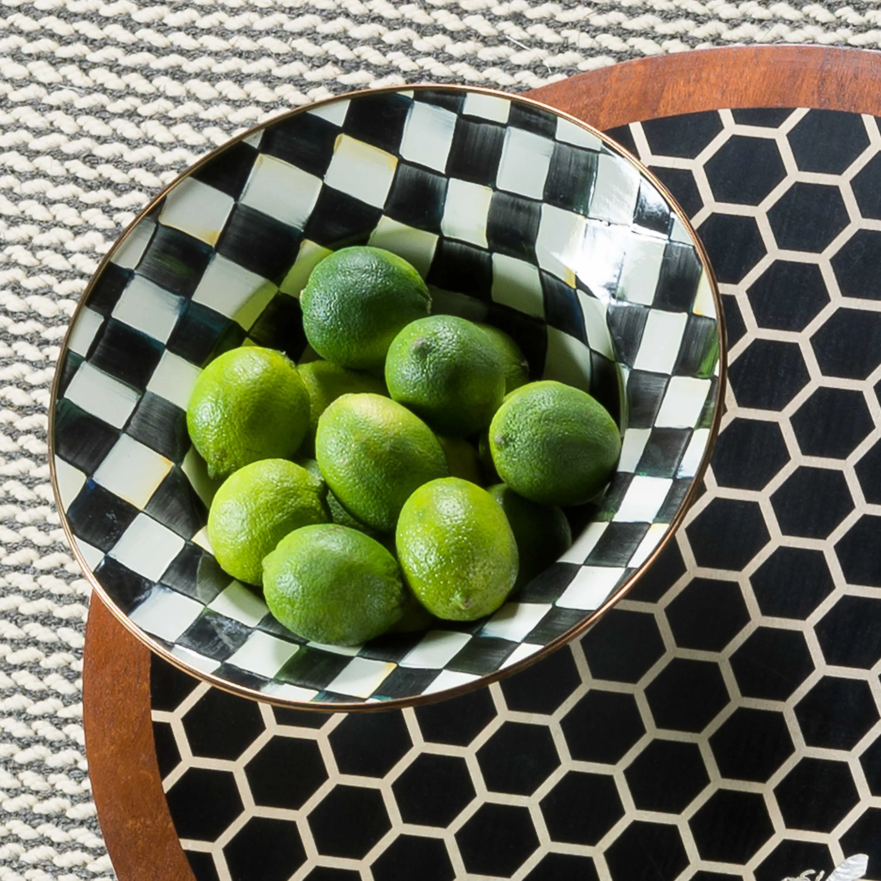 Courtly Check Enamel Serving Bowl