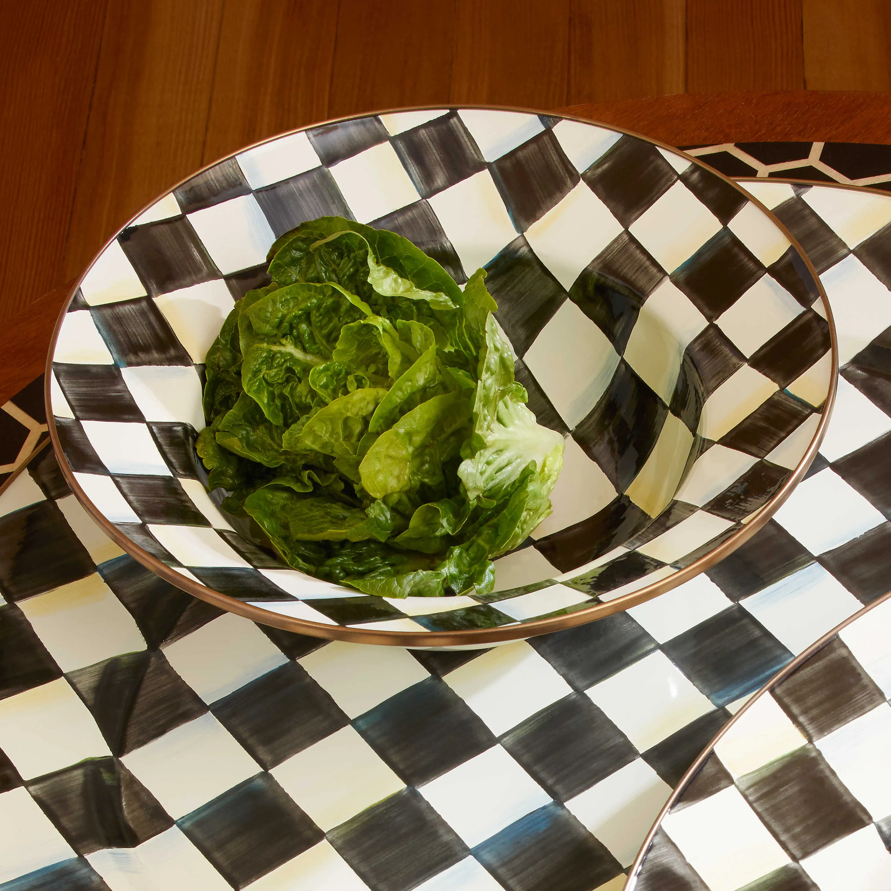 Courtly Check Enamel Serving Bowl