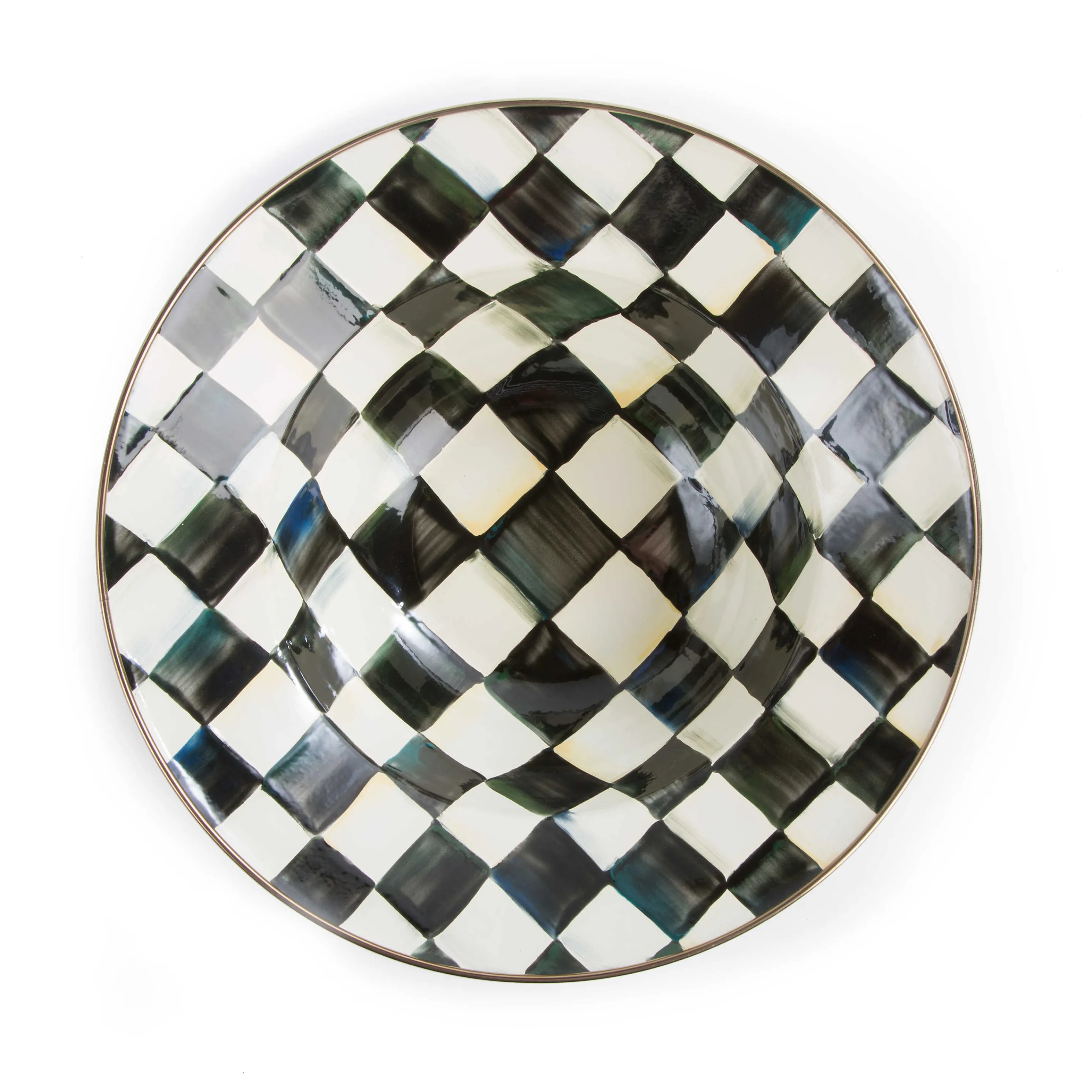 Courtly Check Enamel Serving Bowl