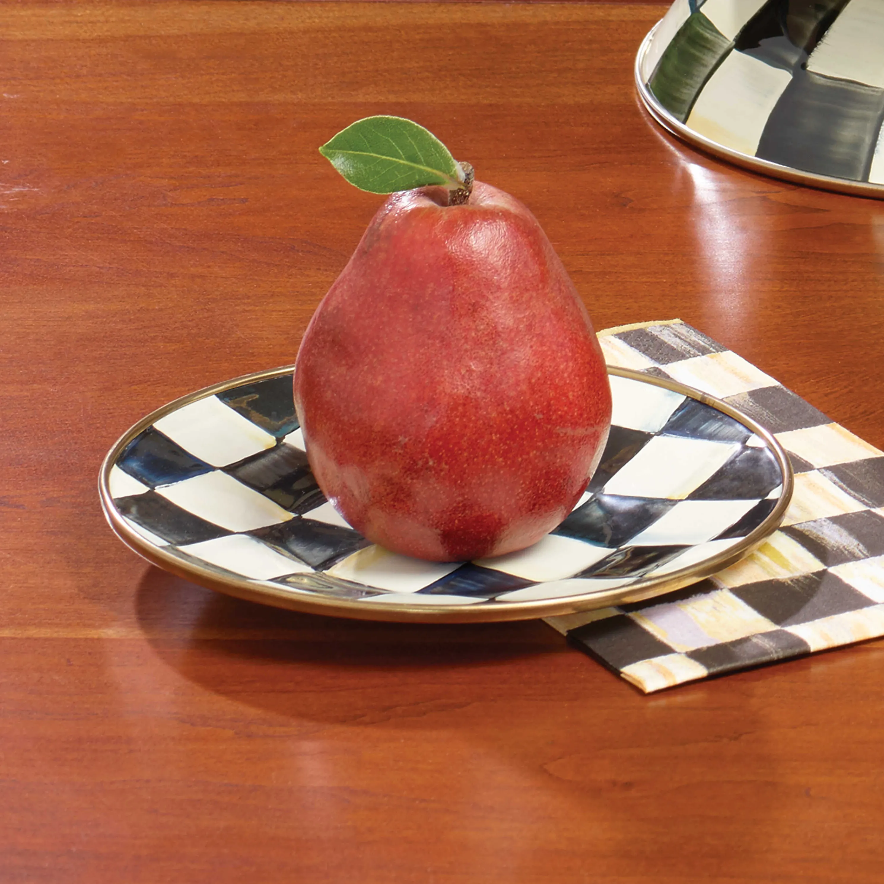 Courtly Check Enamel Saucer