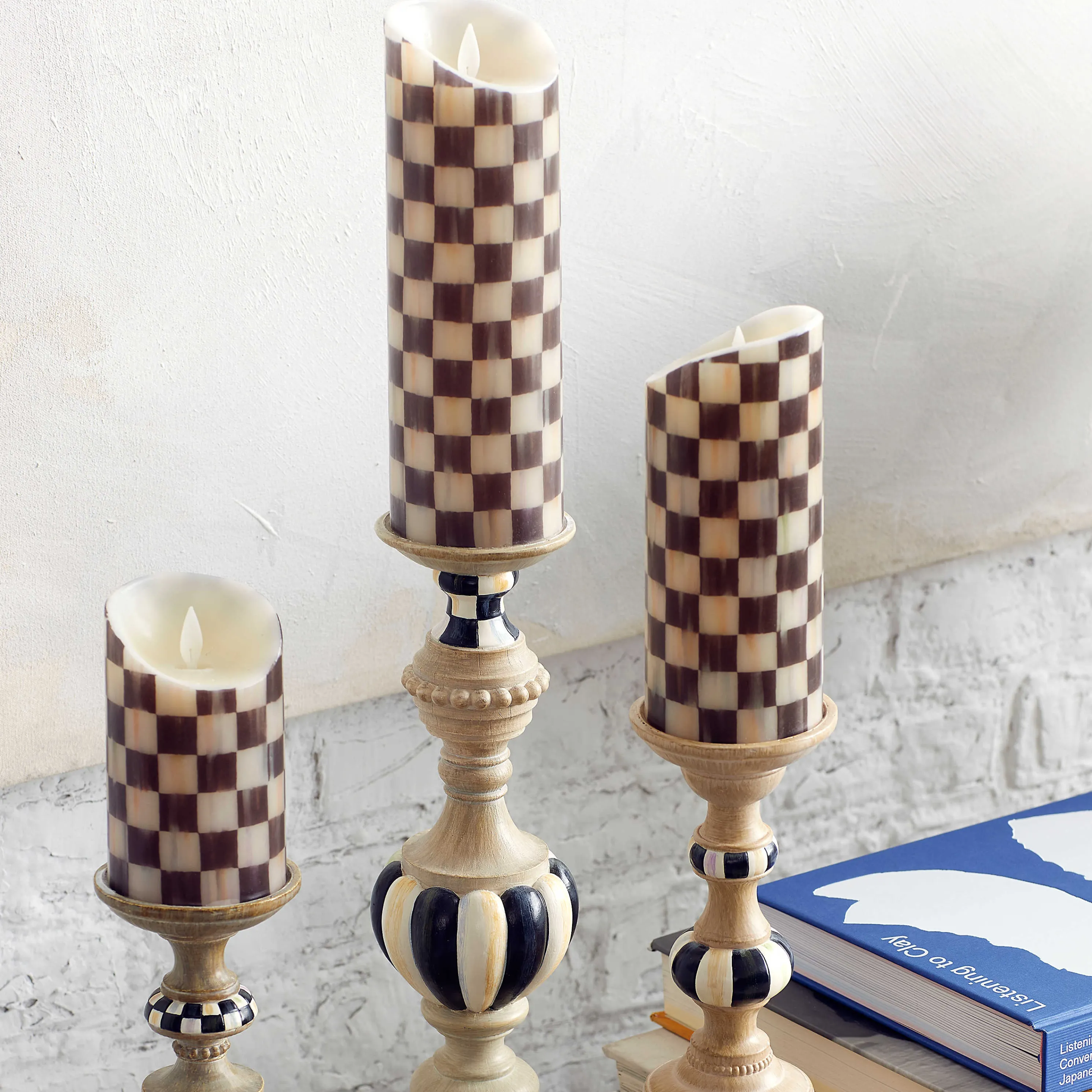 Courtly Check Flicker 9" Pillar Candle