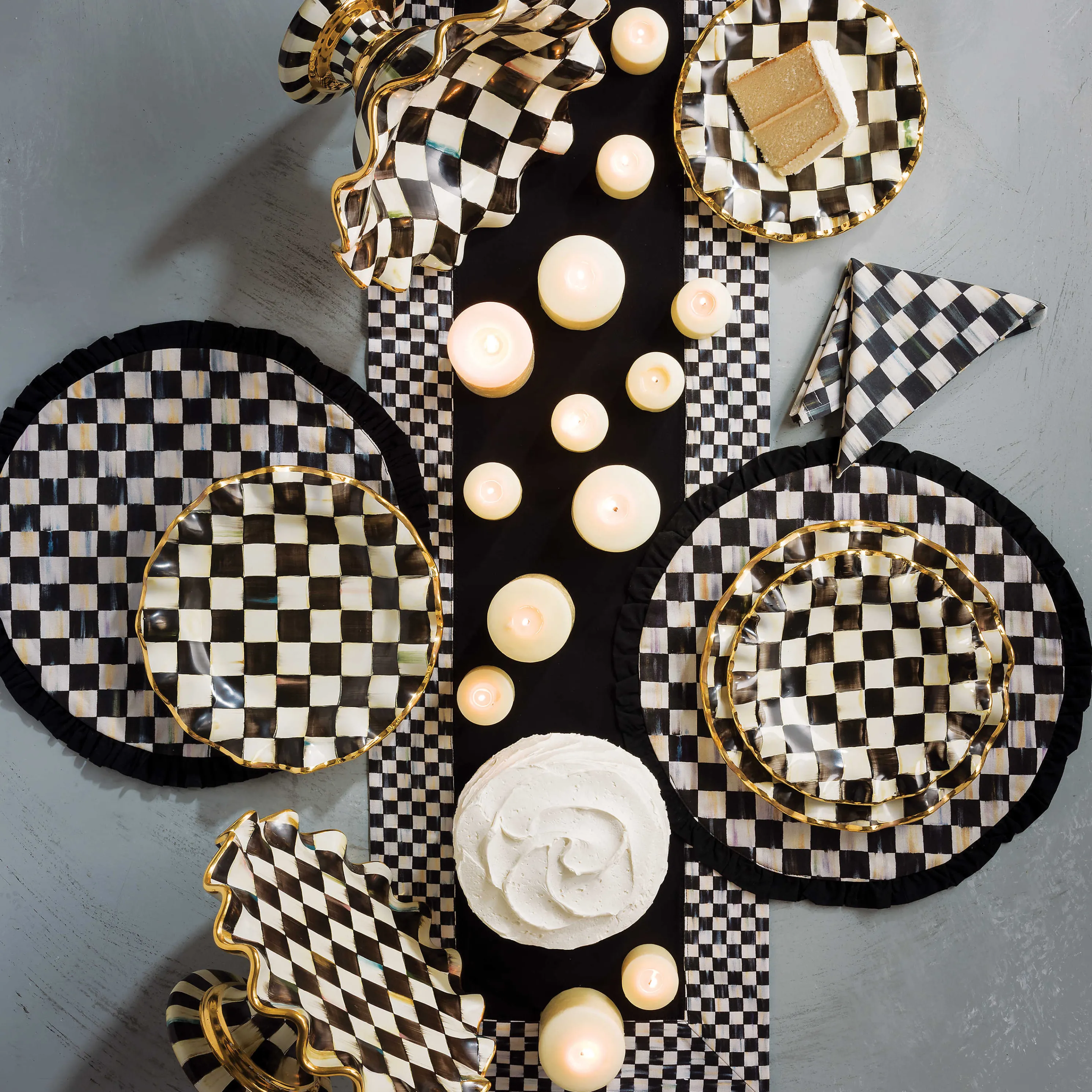 Courtly Check Fluted Dessert Plate