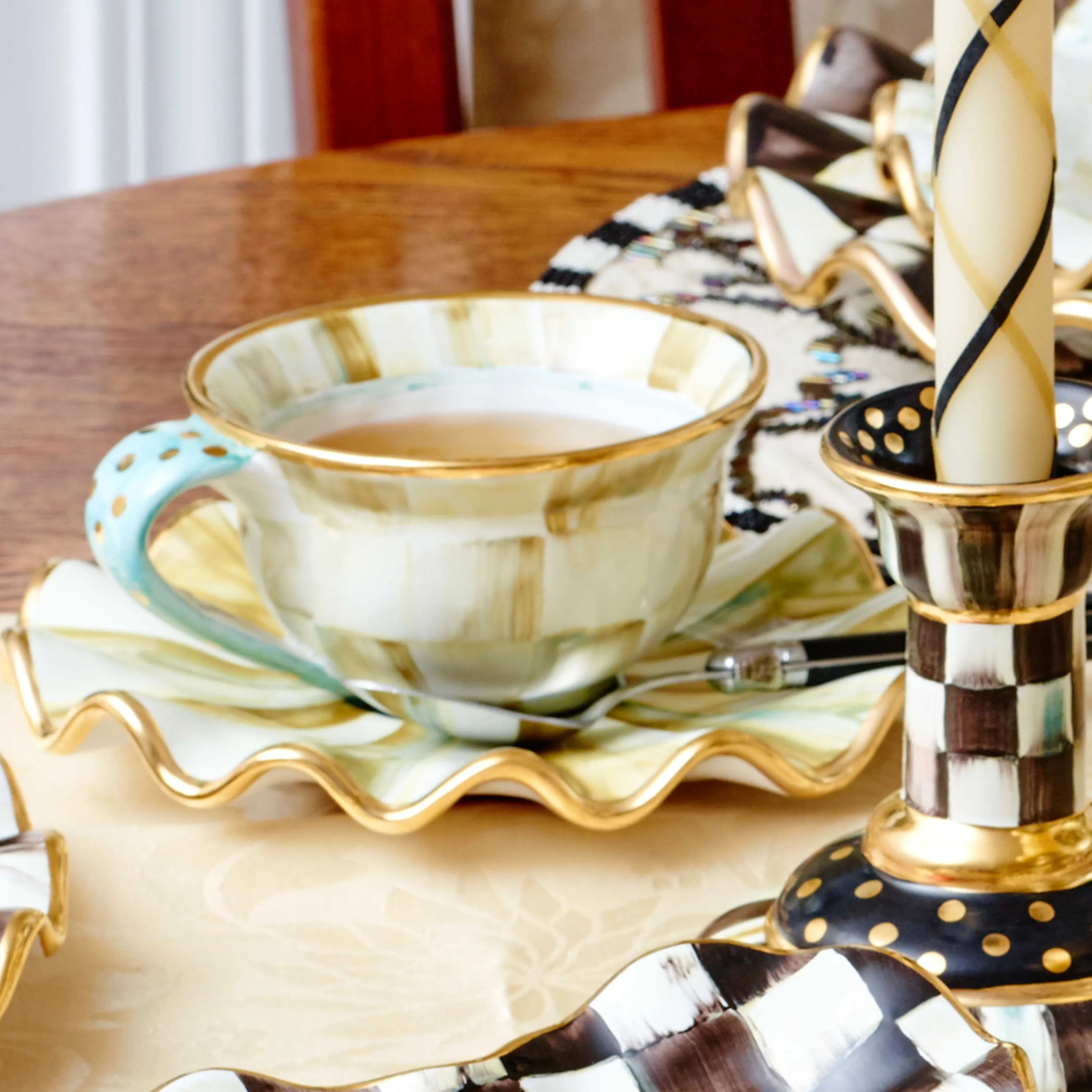 Courtly Check Fluted Dessert Plate