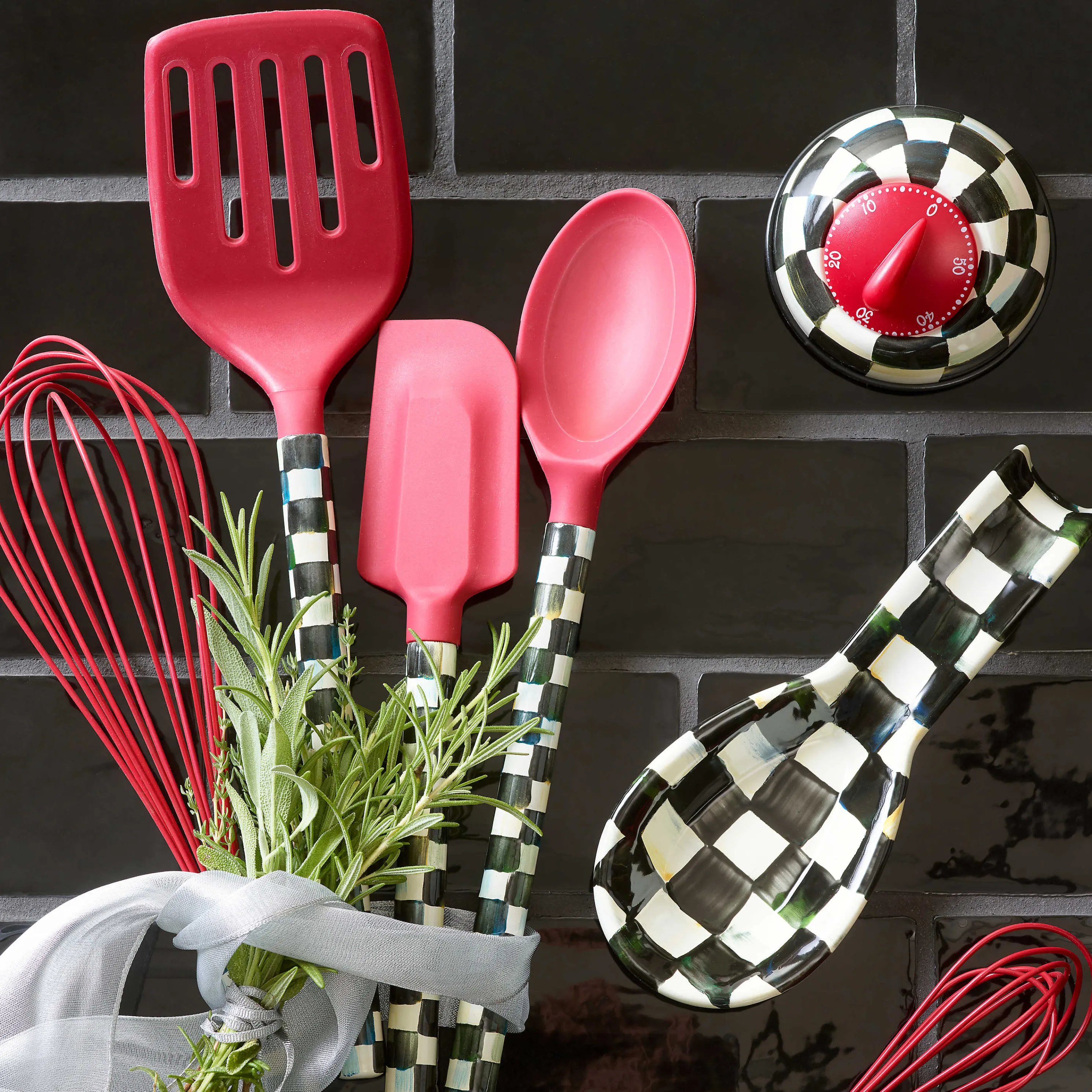 Courtly Check Spatula - Red