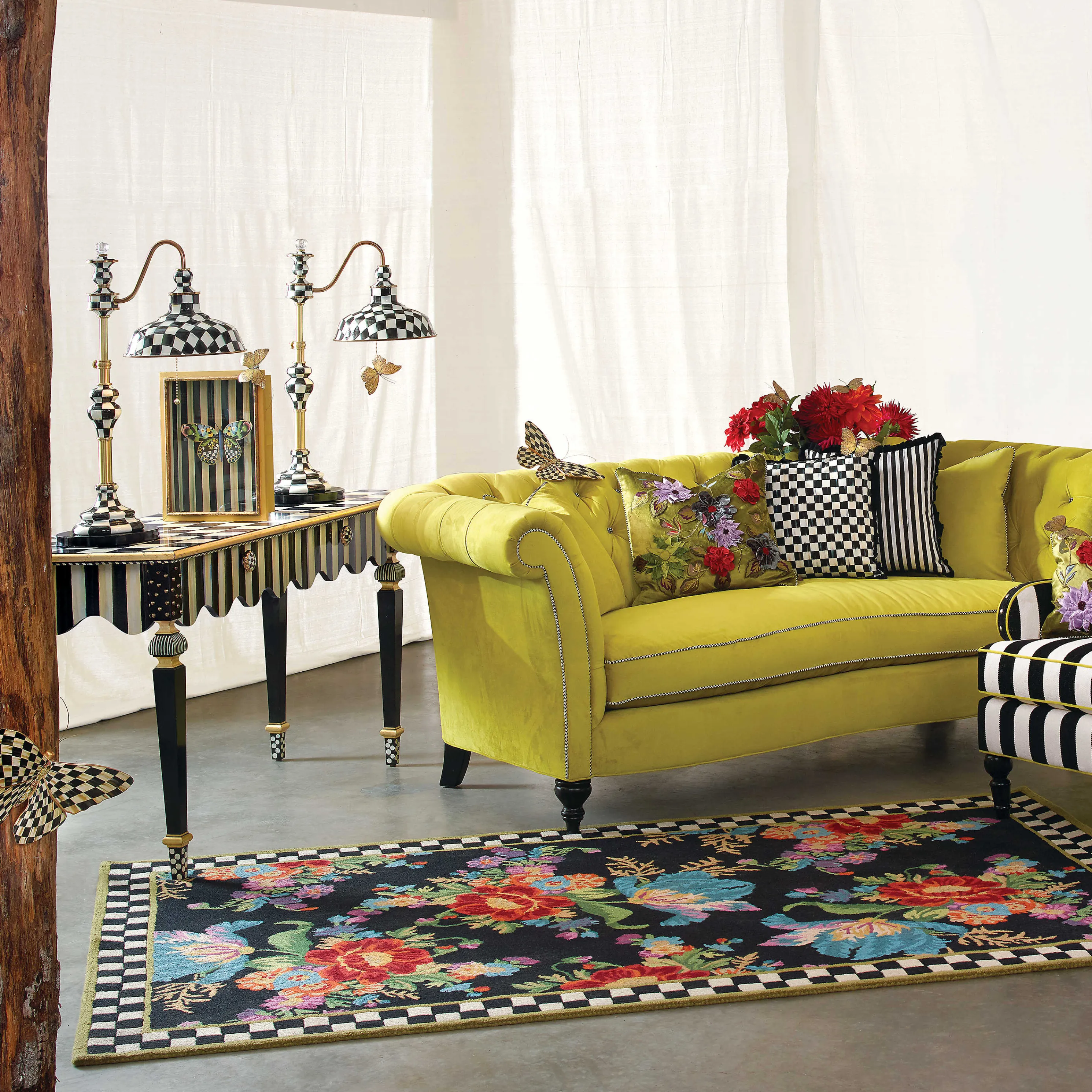 Courtly Stripe Console Table