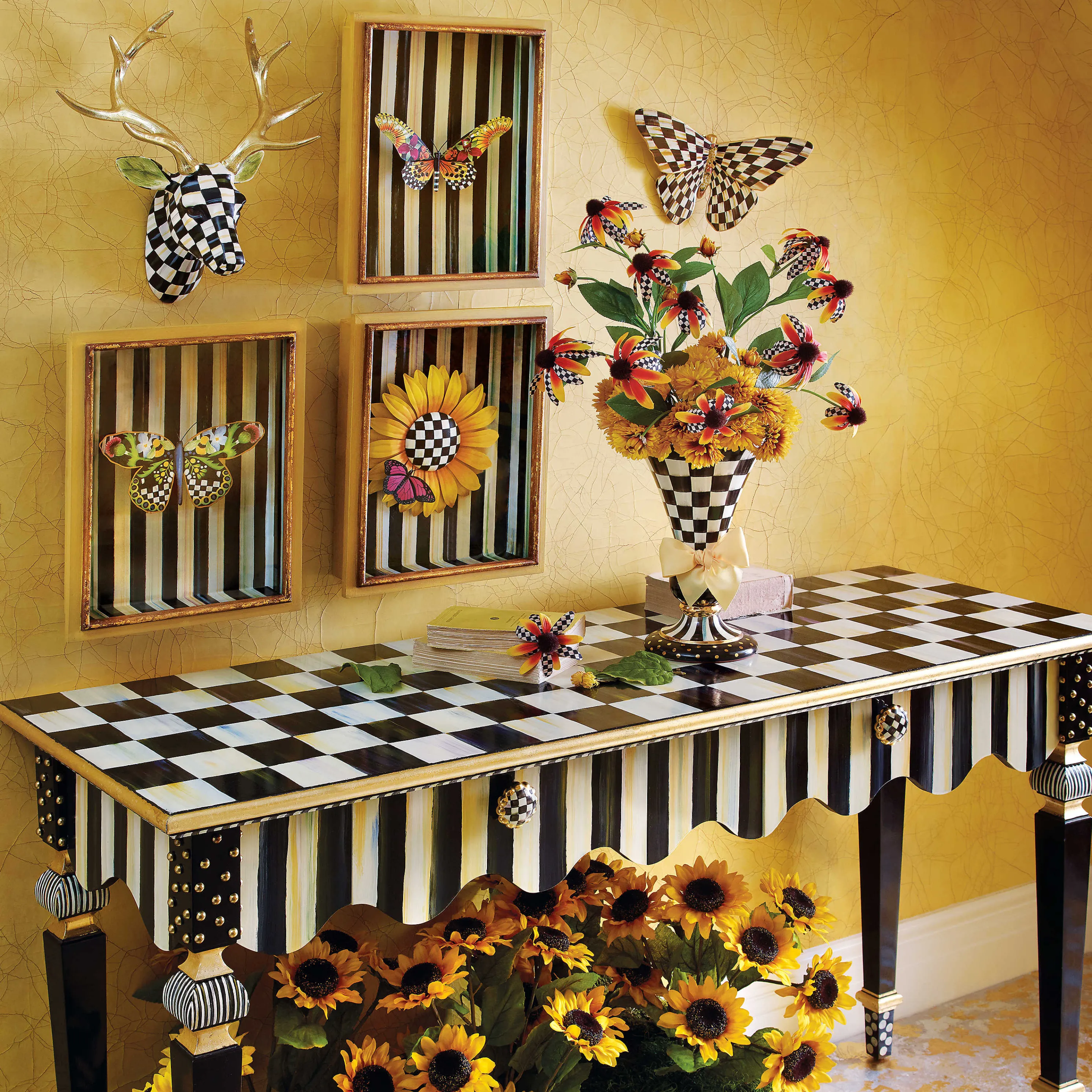 Courtly Stripe Console Table