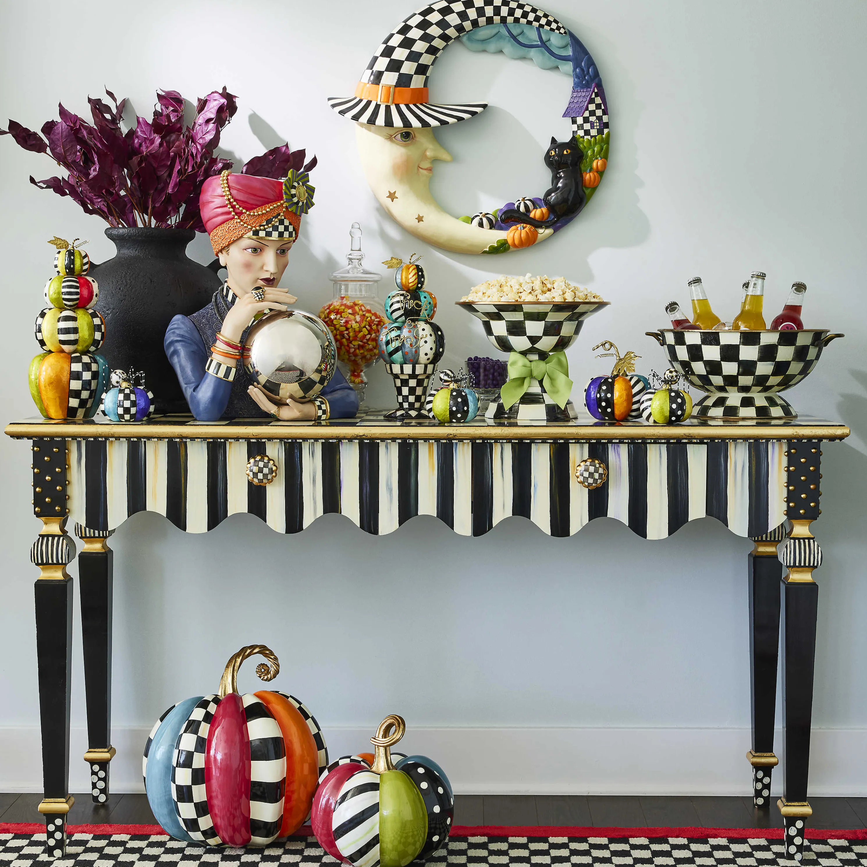 Courtly Stripe Console Table