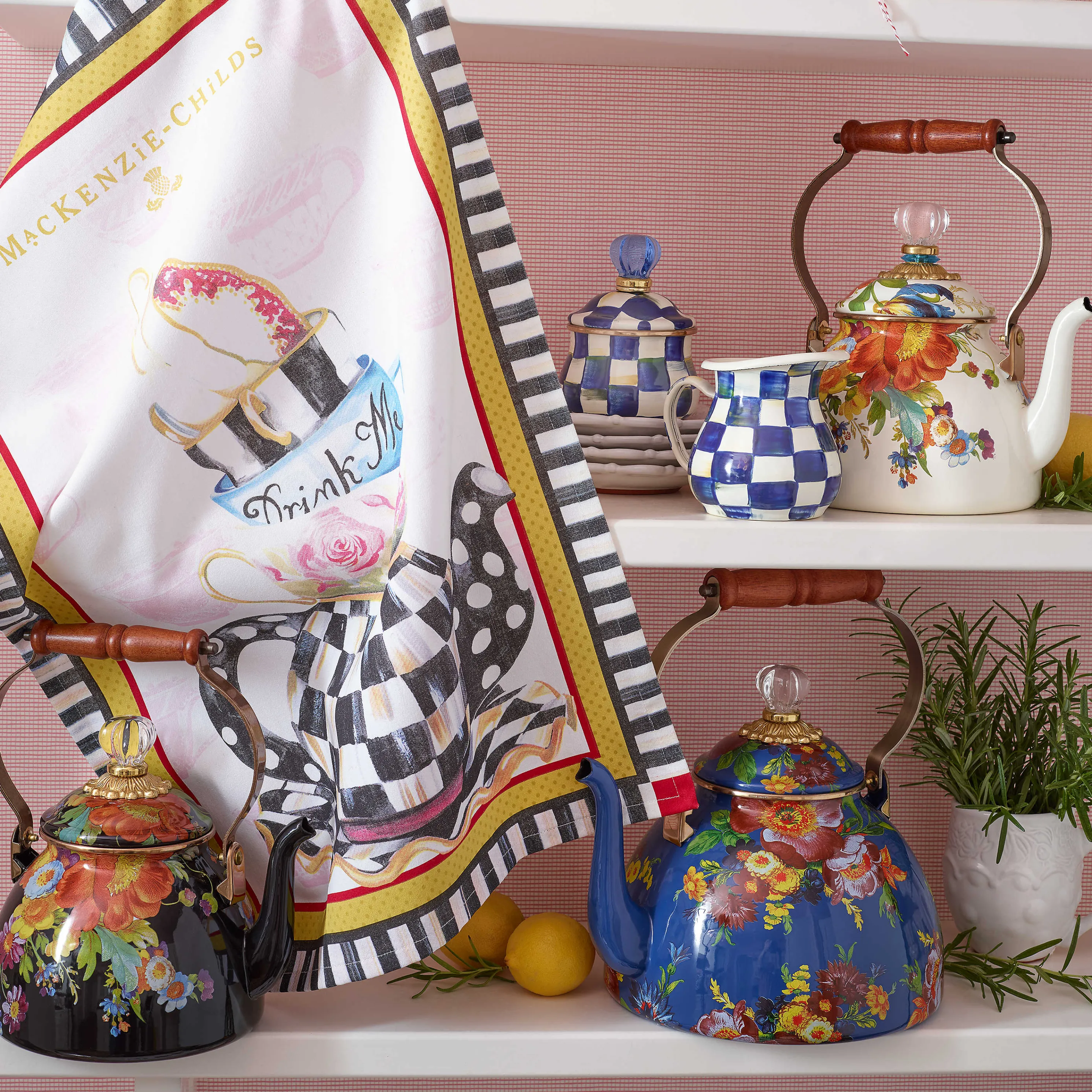 Flower Market 3 Quart Tea Kettle - Lapis