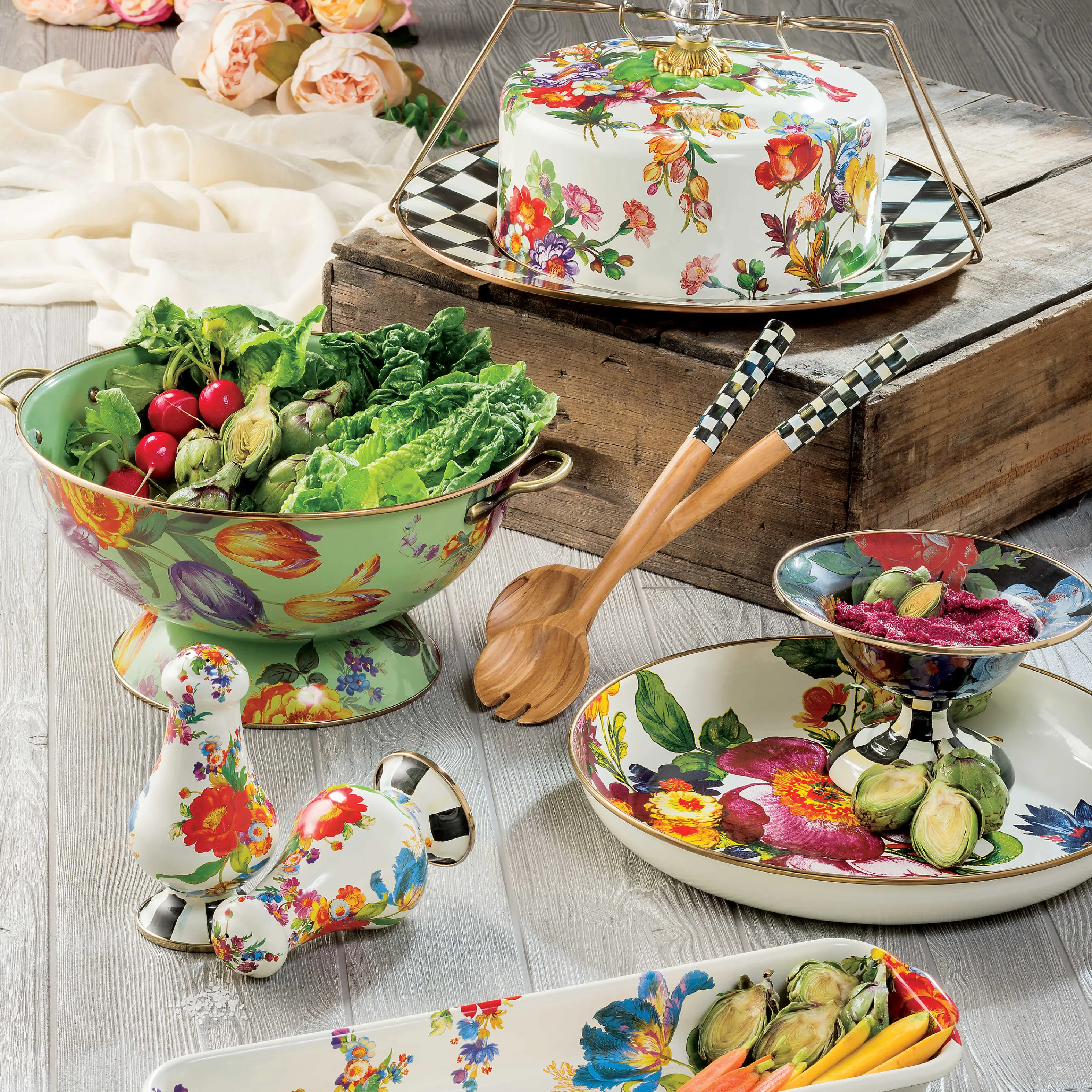 Flower Market Abundant Bowl - White