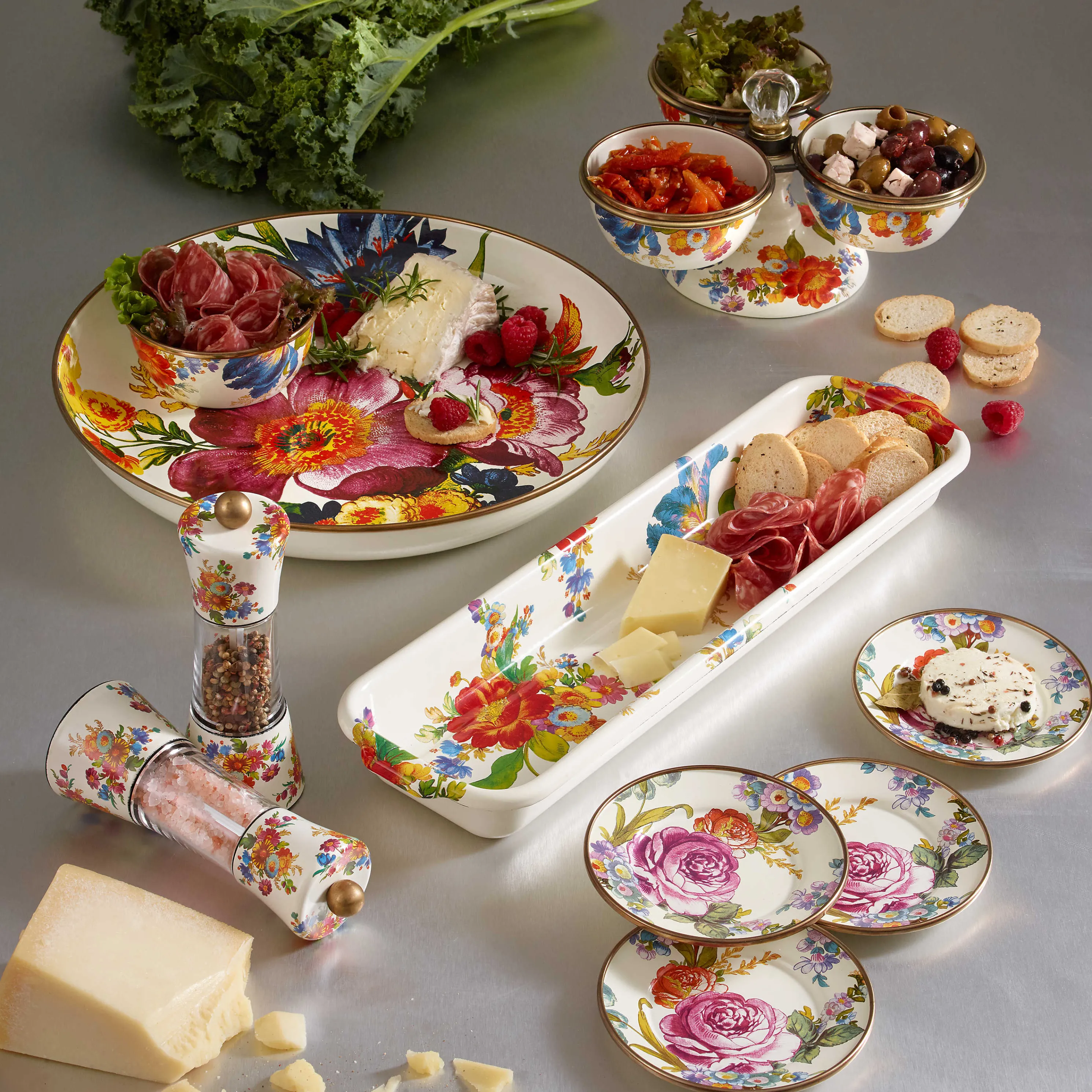 Flower Market Appetizer Plates - Set Of 4