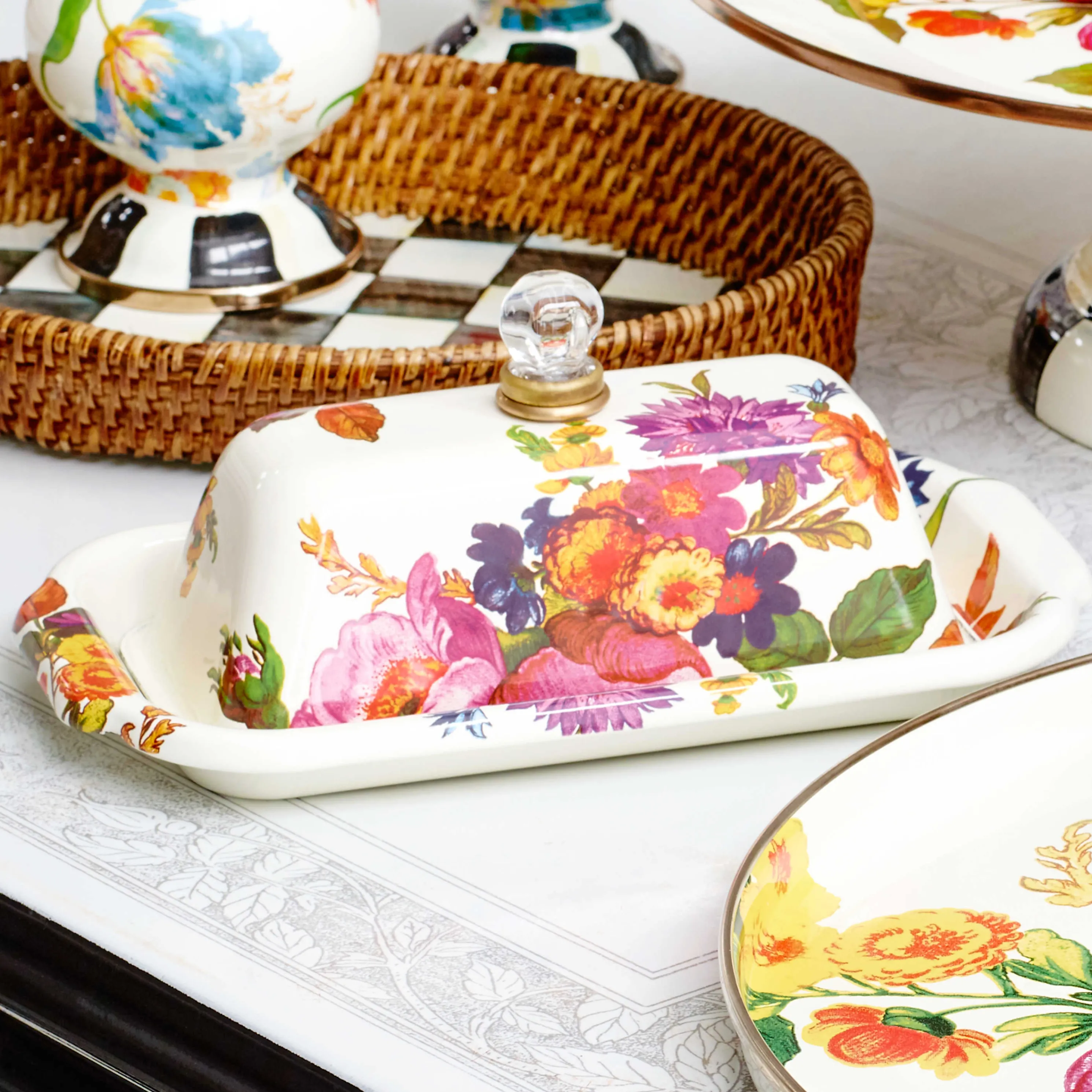 Flower Market Butter Box - White