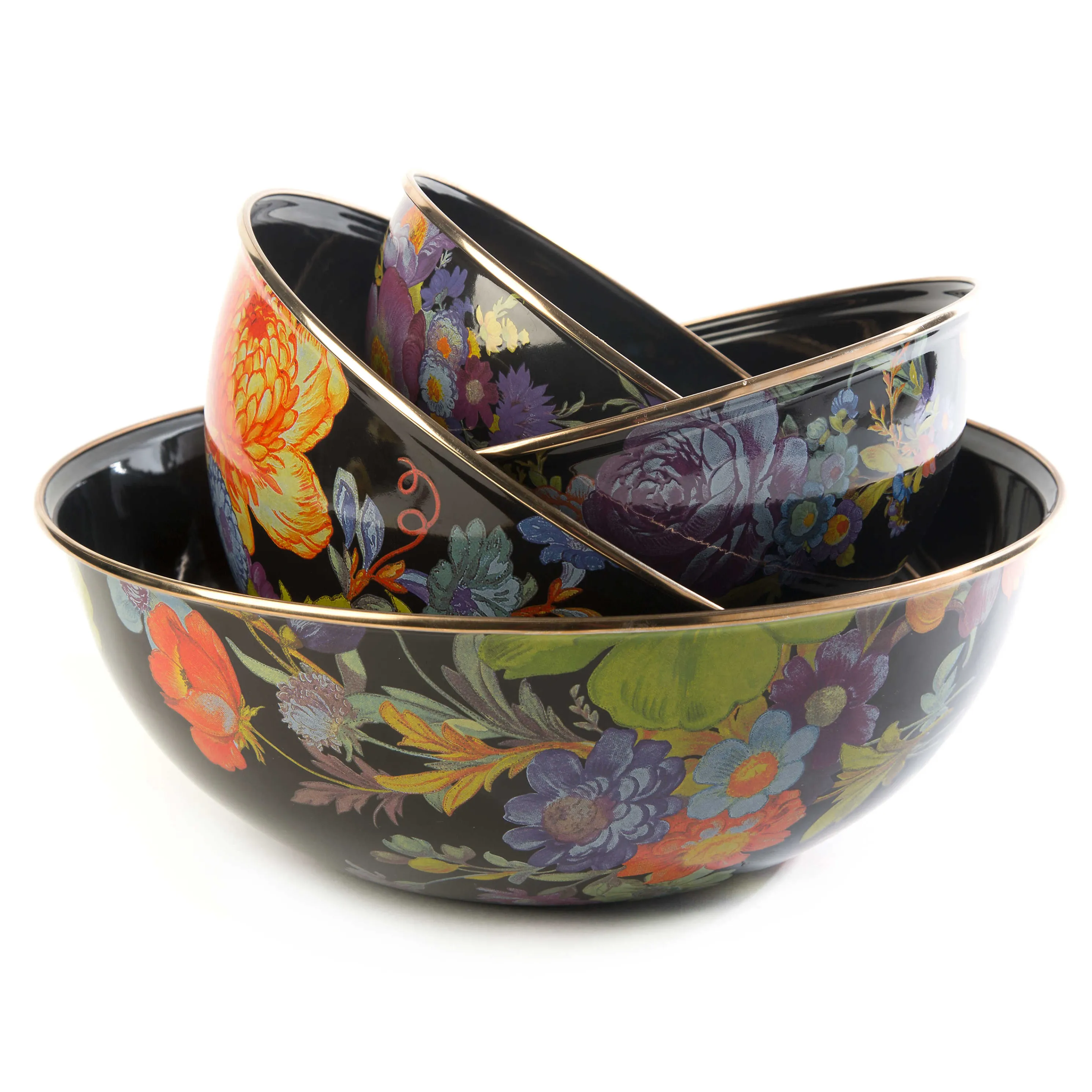 Flower Market Large Everyday Bowl - Black