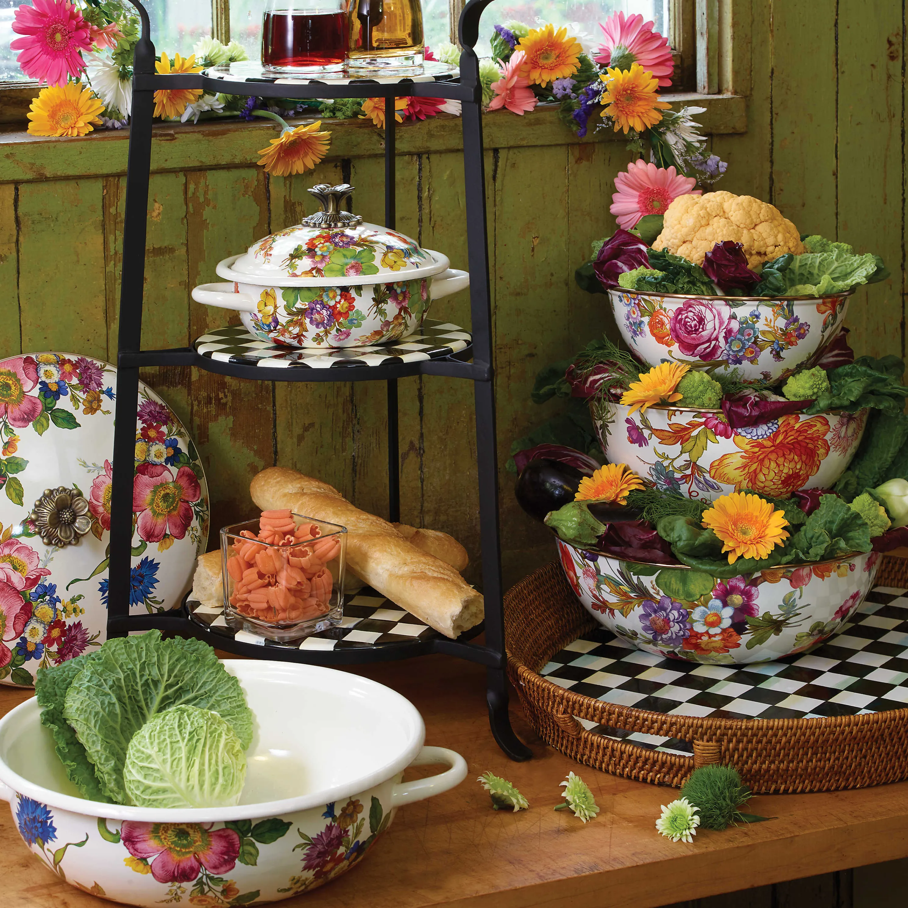 Flower Market Large Everyday Bowl - White