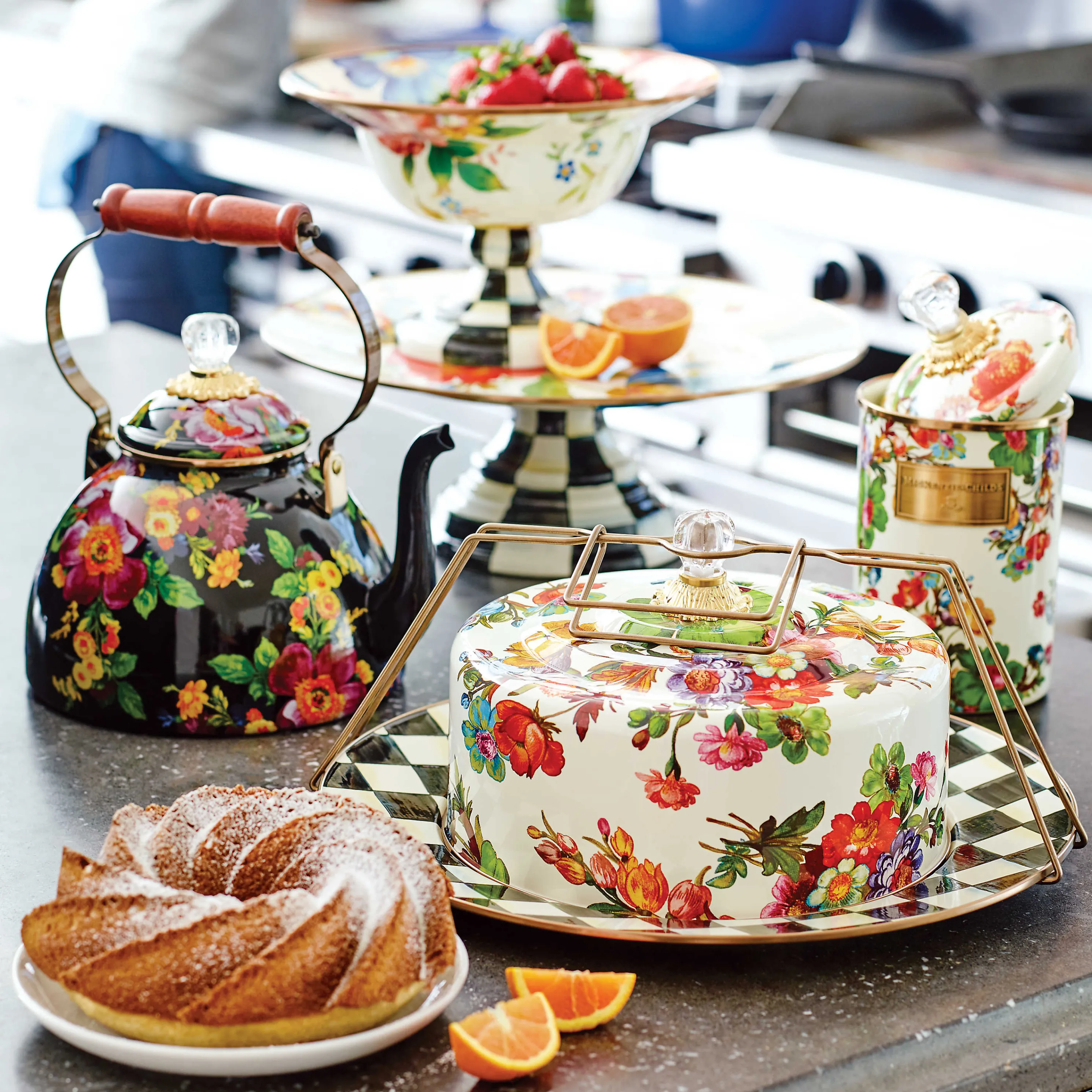 Flower Market Large Canister - White