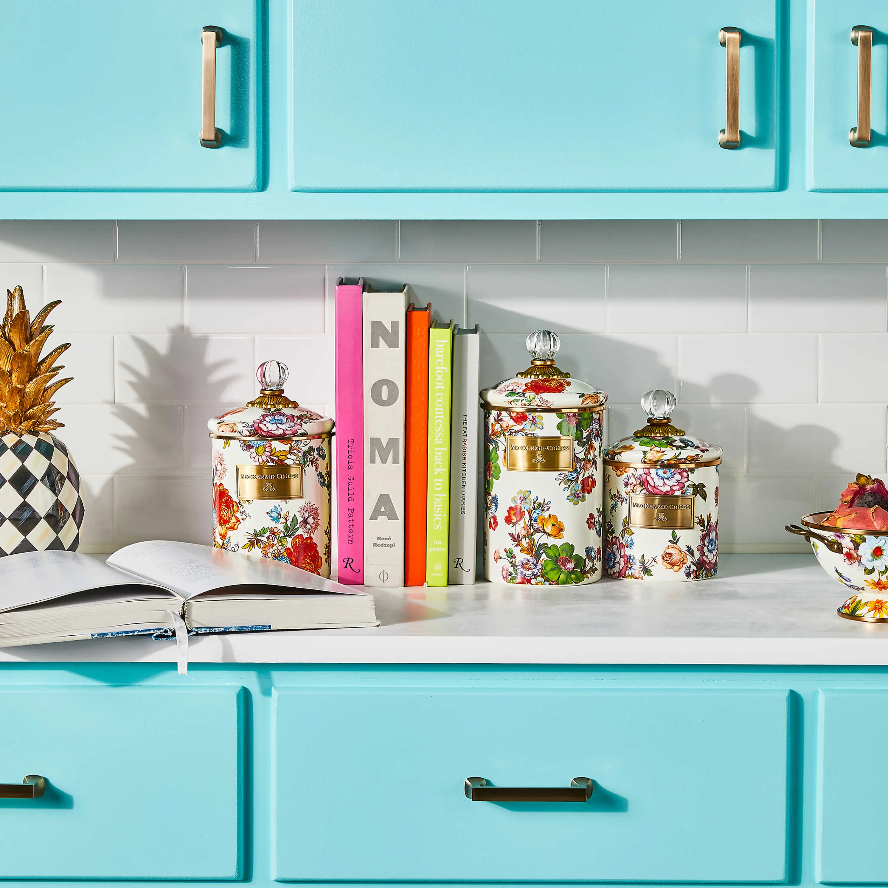 Flower Market Large Canister - White