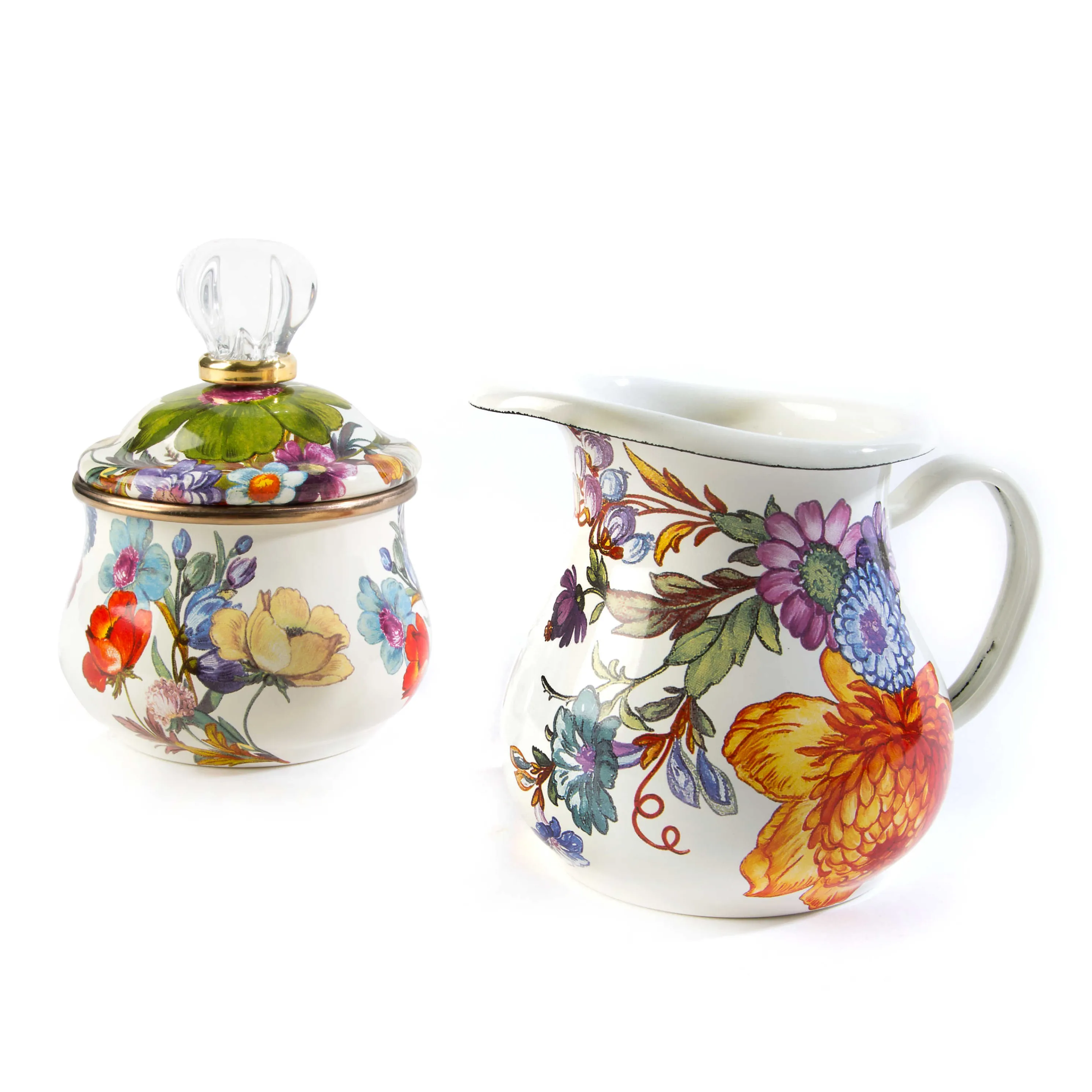 Flower Market Lidded Sugar Bowl - White