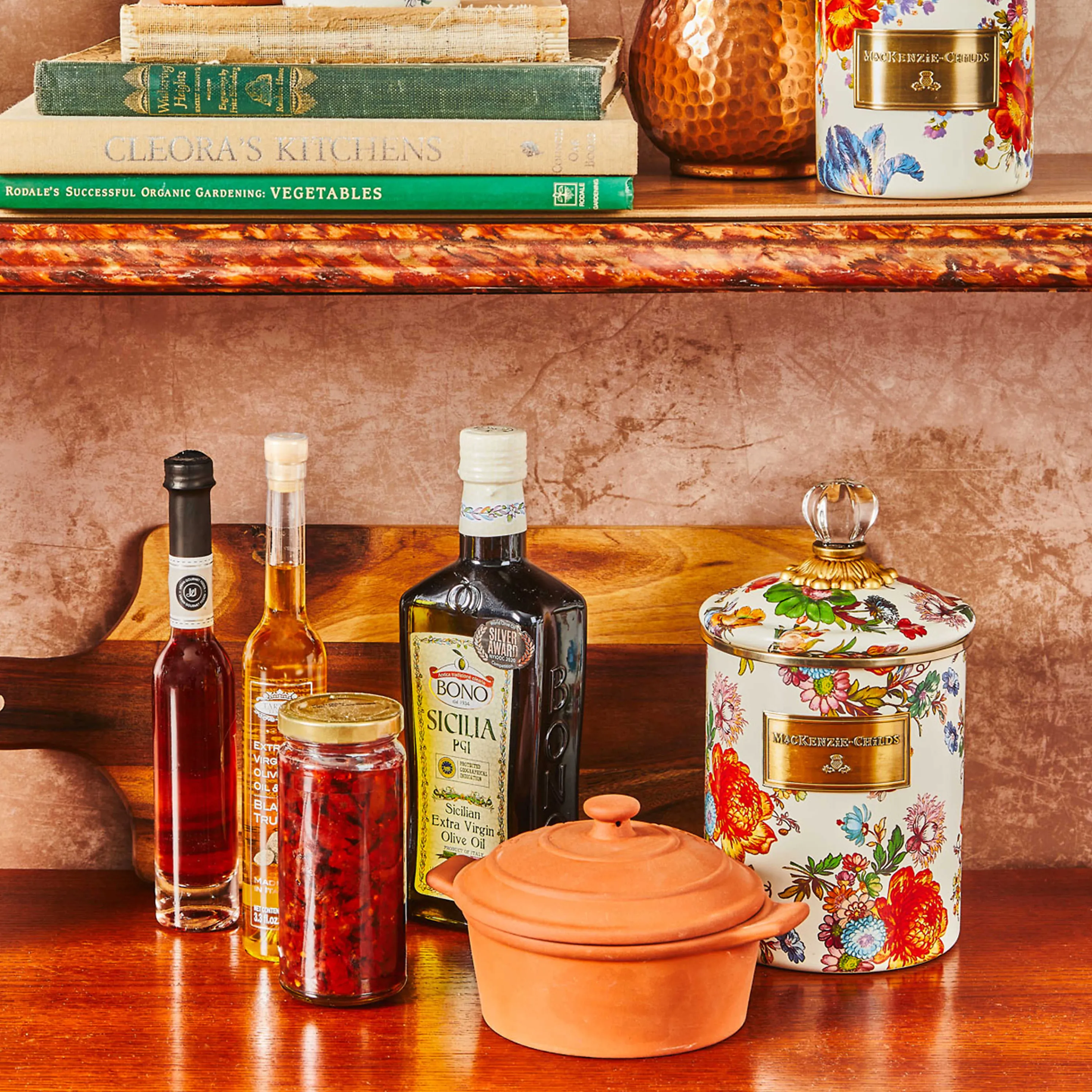 Flower Market Medium Canister - White