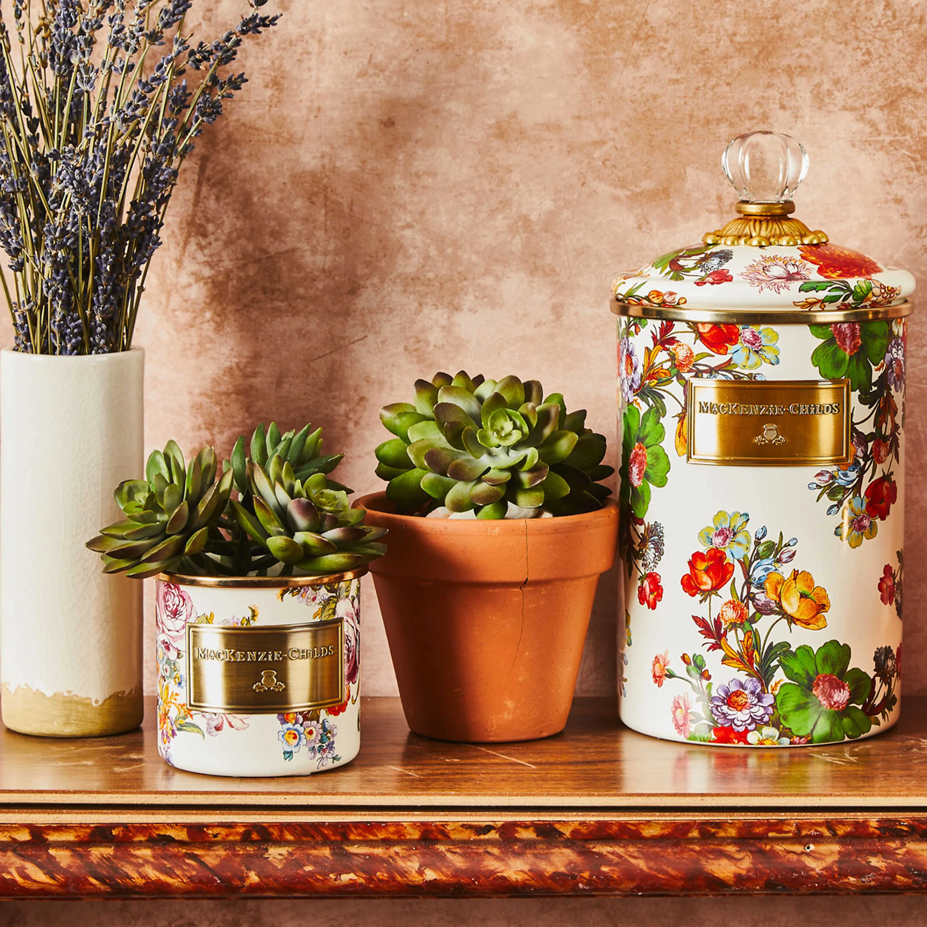 Flower Market Mini Canister - White