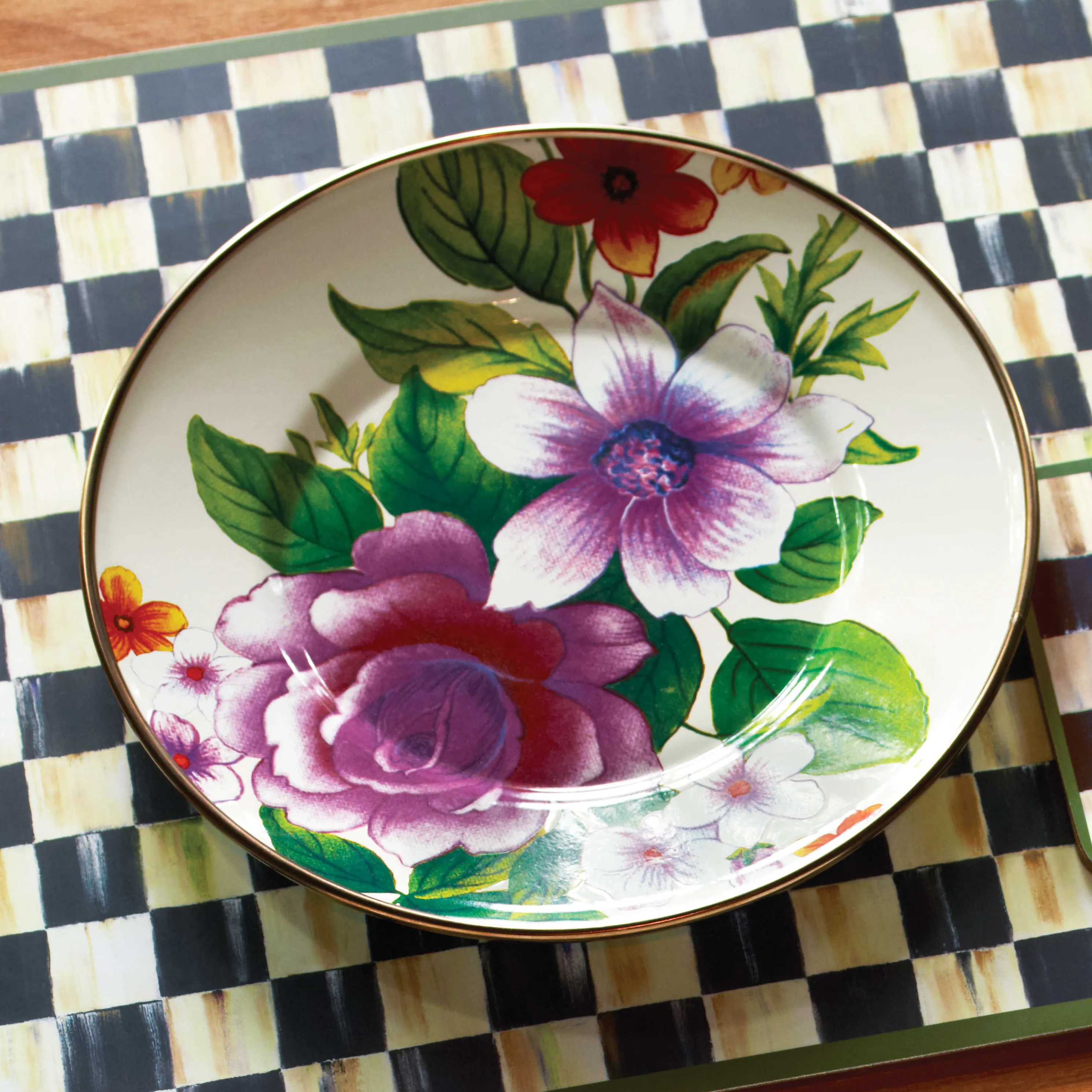 Flower Market Salad/Dessert Plate - White